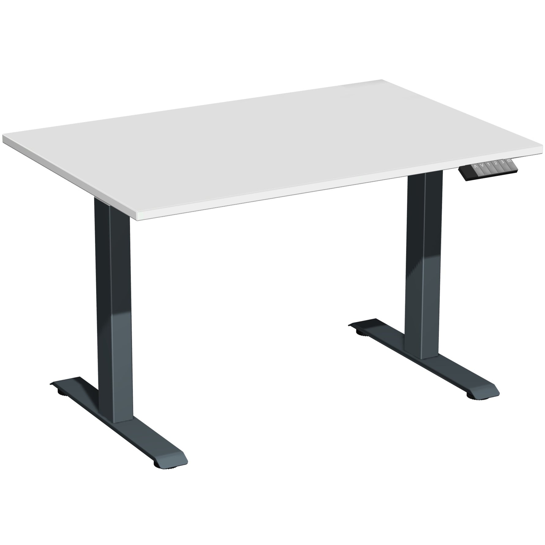 Geramöbel Schreibtisch Elevate Plus 1.200 x 630-1.280 x 800 mm (B x H x T) anthrazit – Produktbild 4