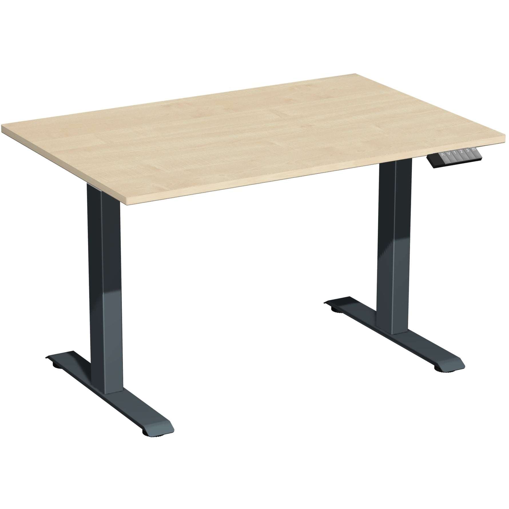 Geramöbel Schreibtisch Elevate Plus 1.200 x 630-1.280 x 800 mm (B x H x T) anthrazit