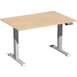 Geramöbel Schreibtisch Elevate Plus 1.200 x 630-1.280 x 800 mm (B x H x T) silber – Produktbild 6