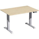 Geramöbel Schreibtisch Elevate Plus 1.200 x 630-1.280 x 800 mm (B x H x T) silber – Produktbild 2