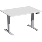 Geramöbel Schreibtisch Elevate Plus 1.200 x 630-1.280 x 800 mm (B x H x T) silber – Produktbild 4