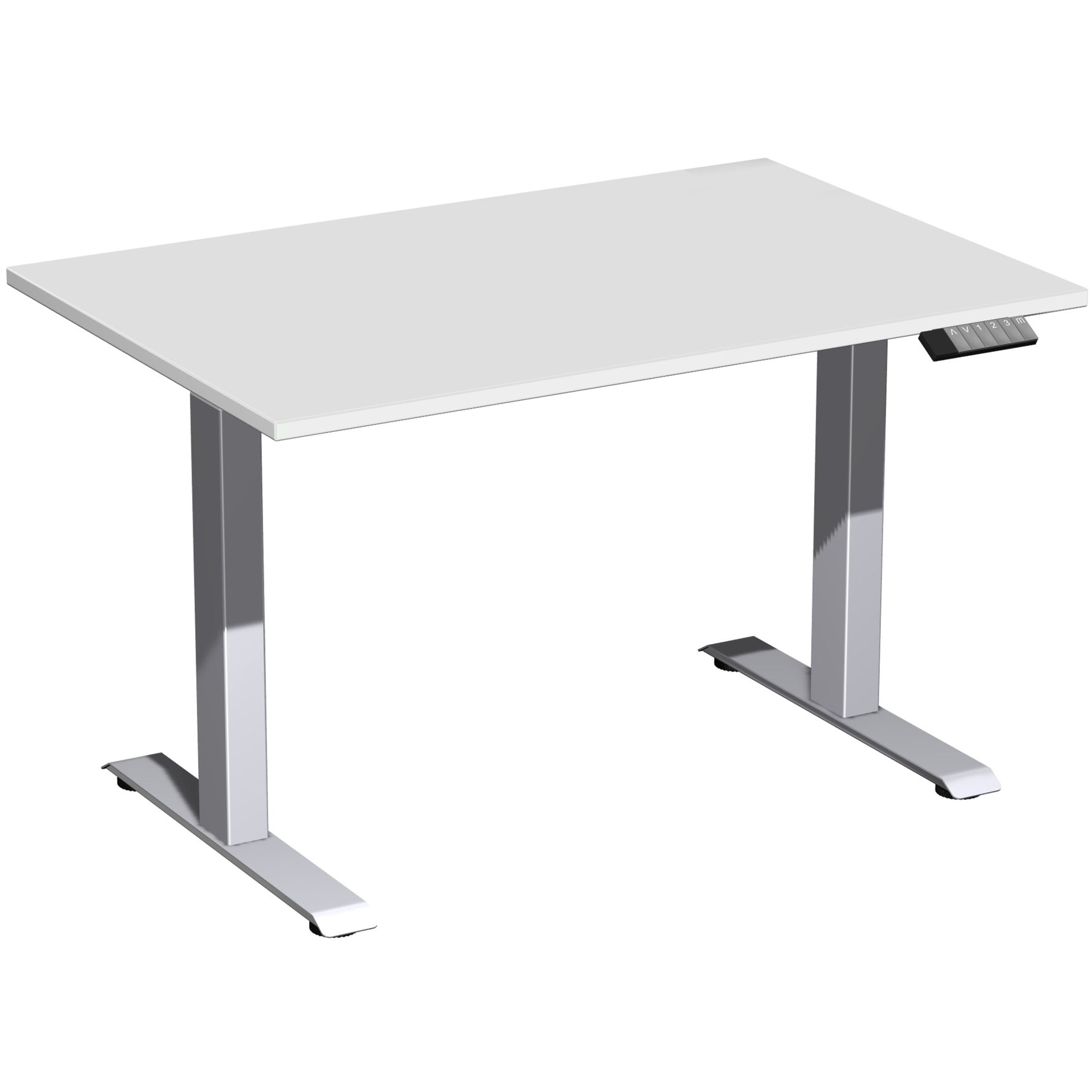 Geramöbel Schreibtisch Elevate Plus 1.200 x 630-1.280 x 800 mm (B x H x T) silber – Produktbild 4