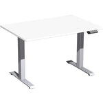 Geramöbel Schreibtisch Elevate Plus 1.200 x 630-1.280 x 800 mm (B x H x T) silber – Produktbild 5