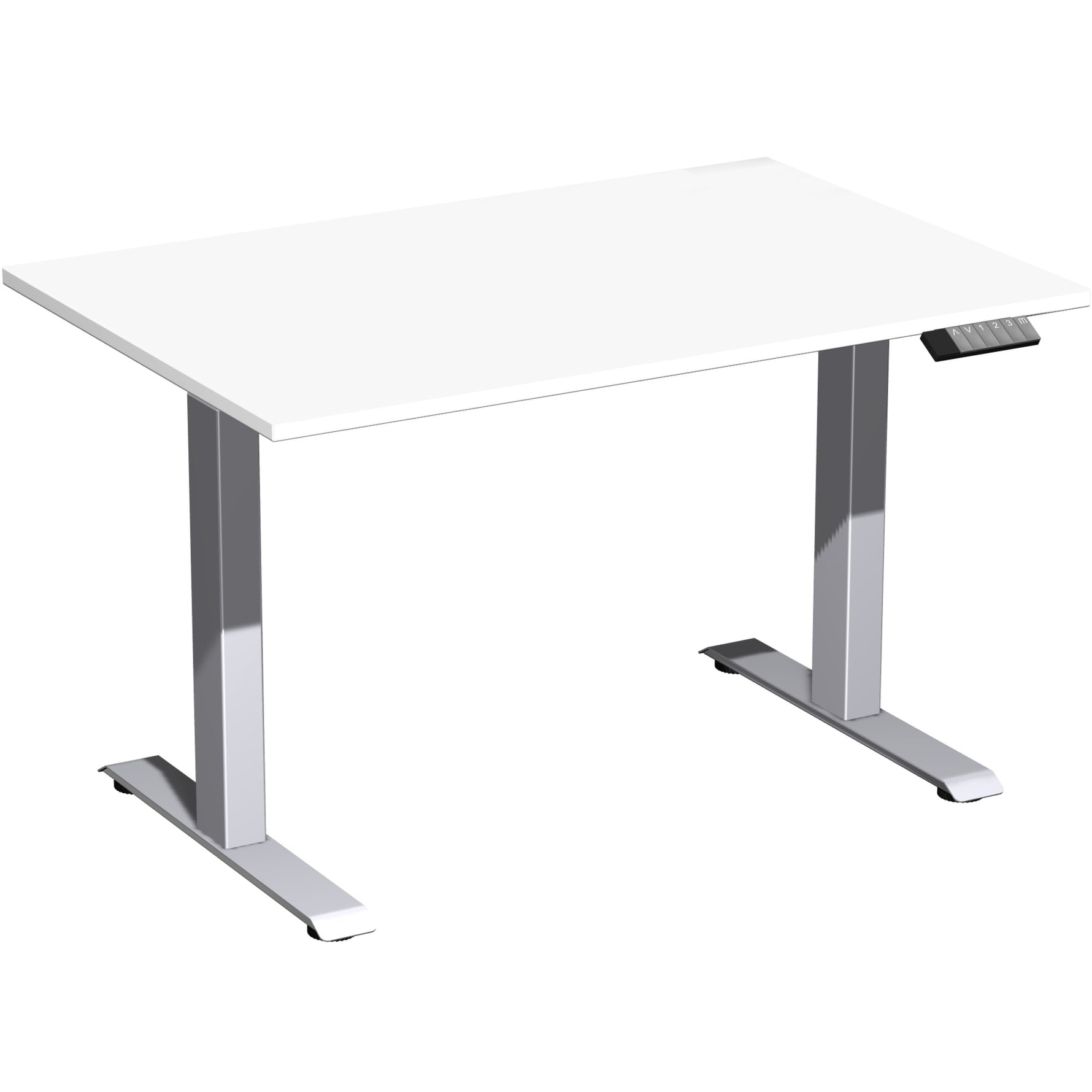 Geramöbel Schreibtisch Elevate Plus 1.200 x 630-1.280 x 800 mm (B x H x T) silber – Produktbild 5