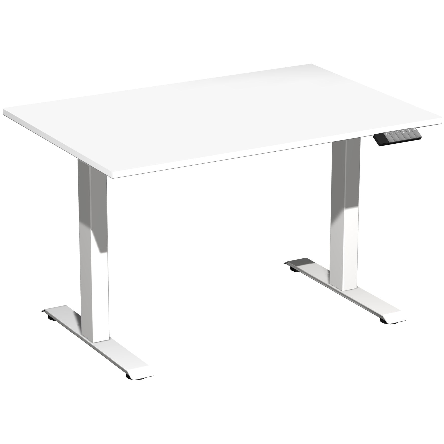 Geramöbel Schreibtisch Elevate Plus 1.200 x 630-1.280 x 800 mm (B x H x T) weiß