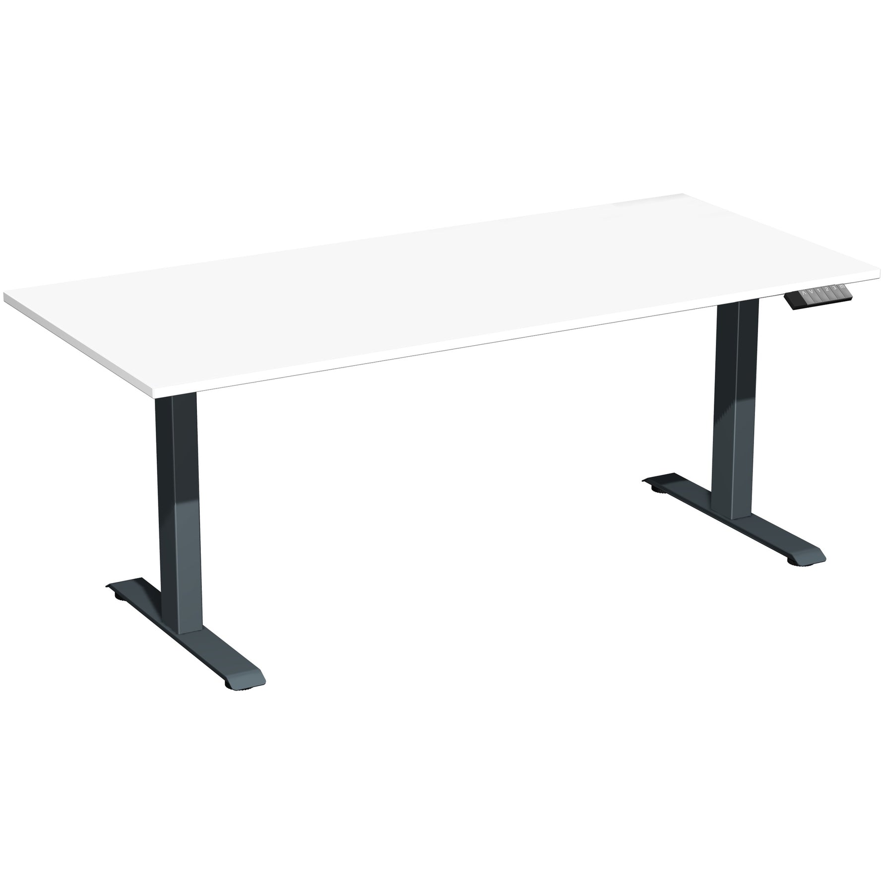 Geramöbel Schreibtisch Elevate Plus 1.600 x 630-1.280 x 800 mm (B x H x T) anthrazit
