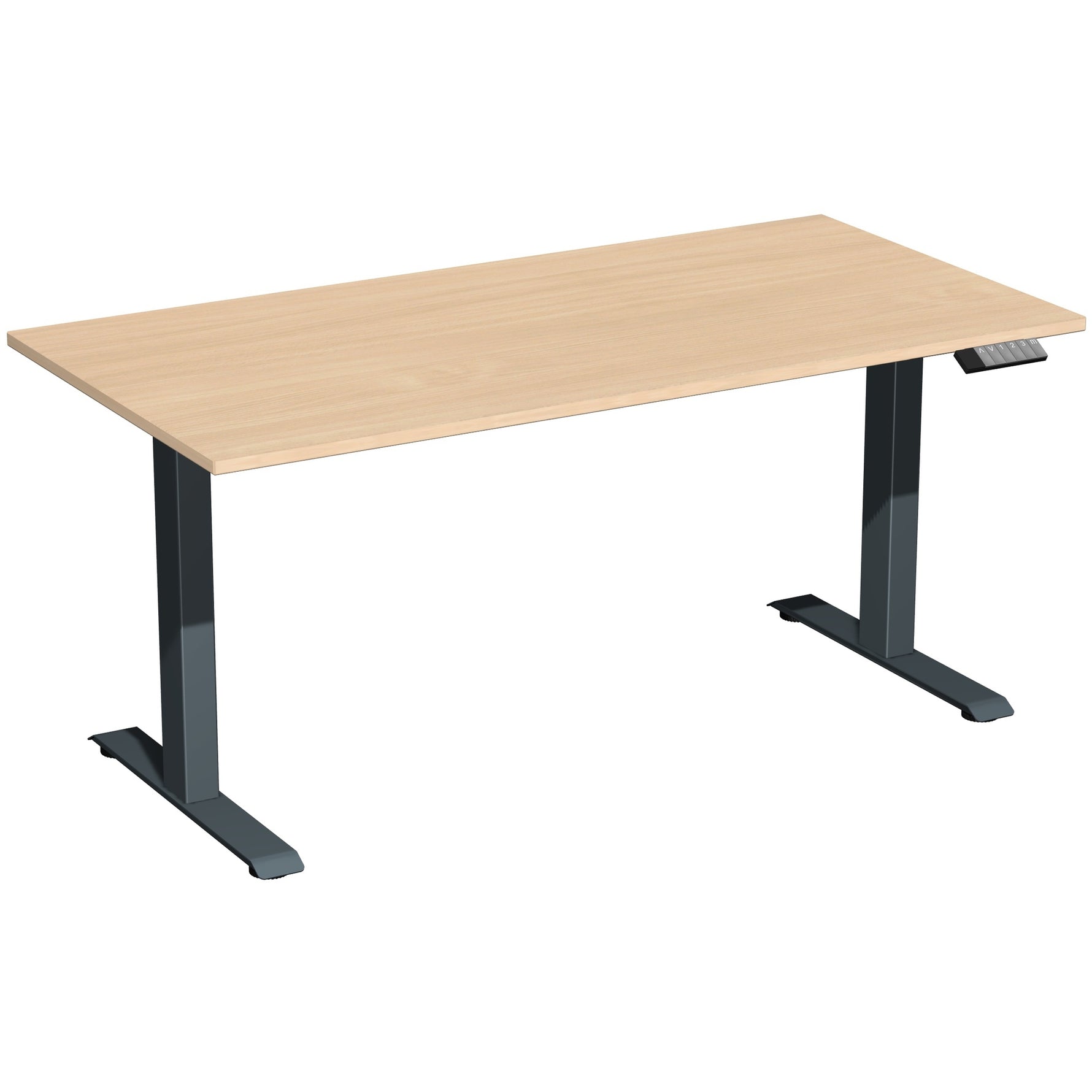 Geramöbel Schreibtisch Elevate Plus 1.600 x 630-1.280 x 800 mm (B x H x T) anthrazit – Produktbild 2
