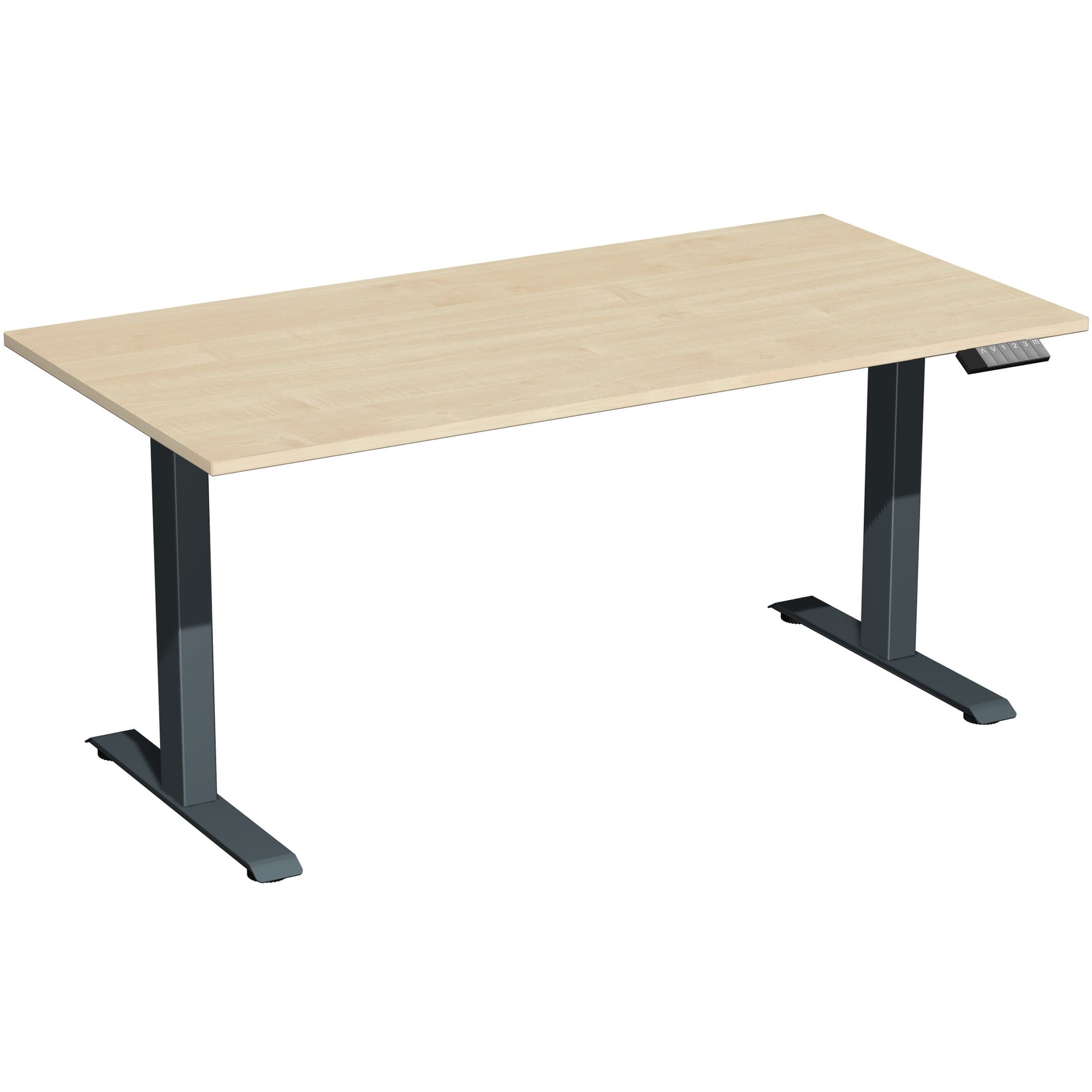 Geramöbel Schreibtisch Elevate Plus 1.600 x 630-1.280 x 800 mm (B x H x T) anthrazit – Produktbild 5