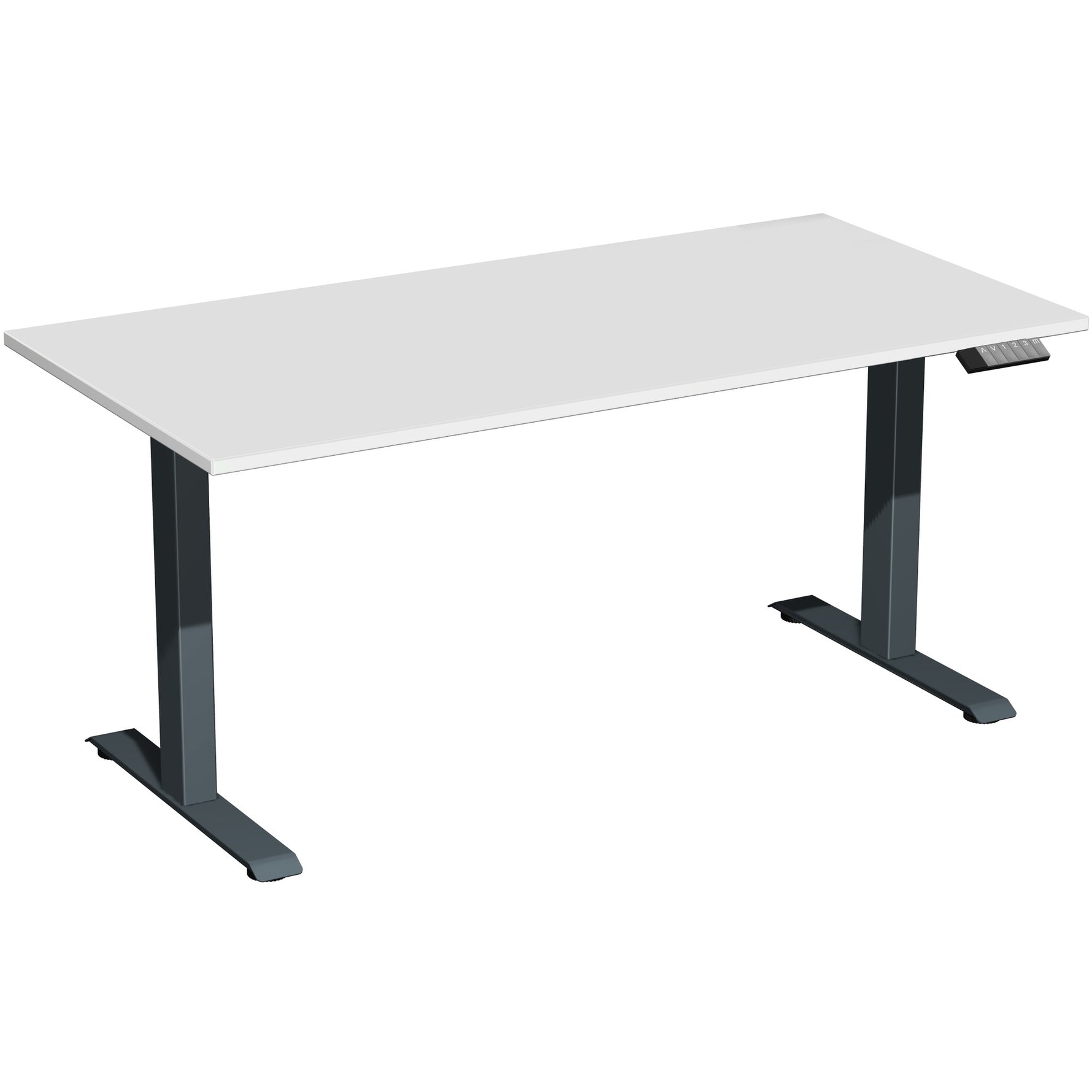 Geramöbel Schreibtisch Elevate Plus 1.600 x 630-1.280 x 800 mm (B x H x T) anthrazit – Produktbild 6