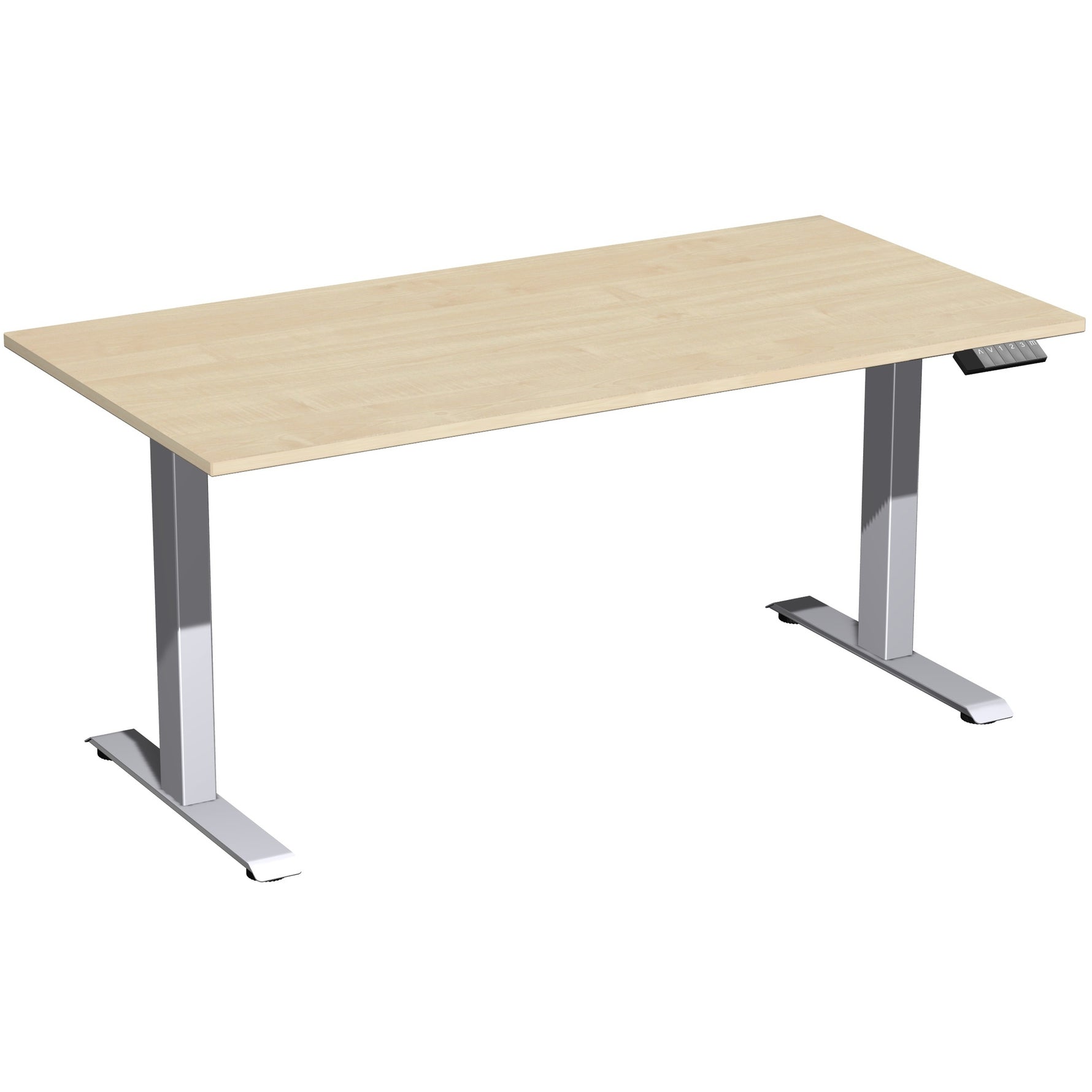 Geramöbel Schreibtisch Elevate Plus 1.600 x 630-1.280 x 800 mm (B x H x T) silber – Produktbild 4