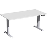 Geramöbel Schreibtisch Elevate Plus 1.600 x 630-1.280 x 800 mm (B x H x T) silber – Produktbild 2