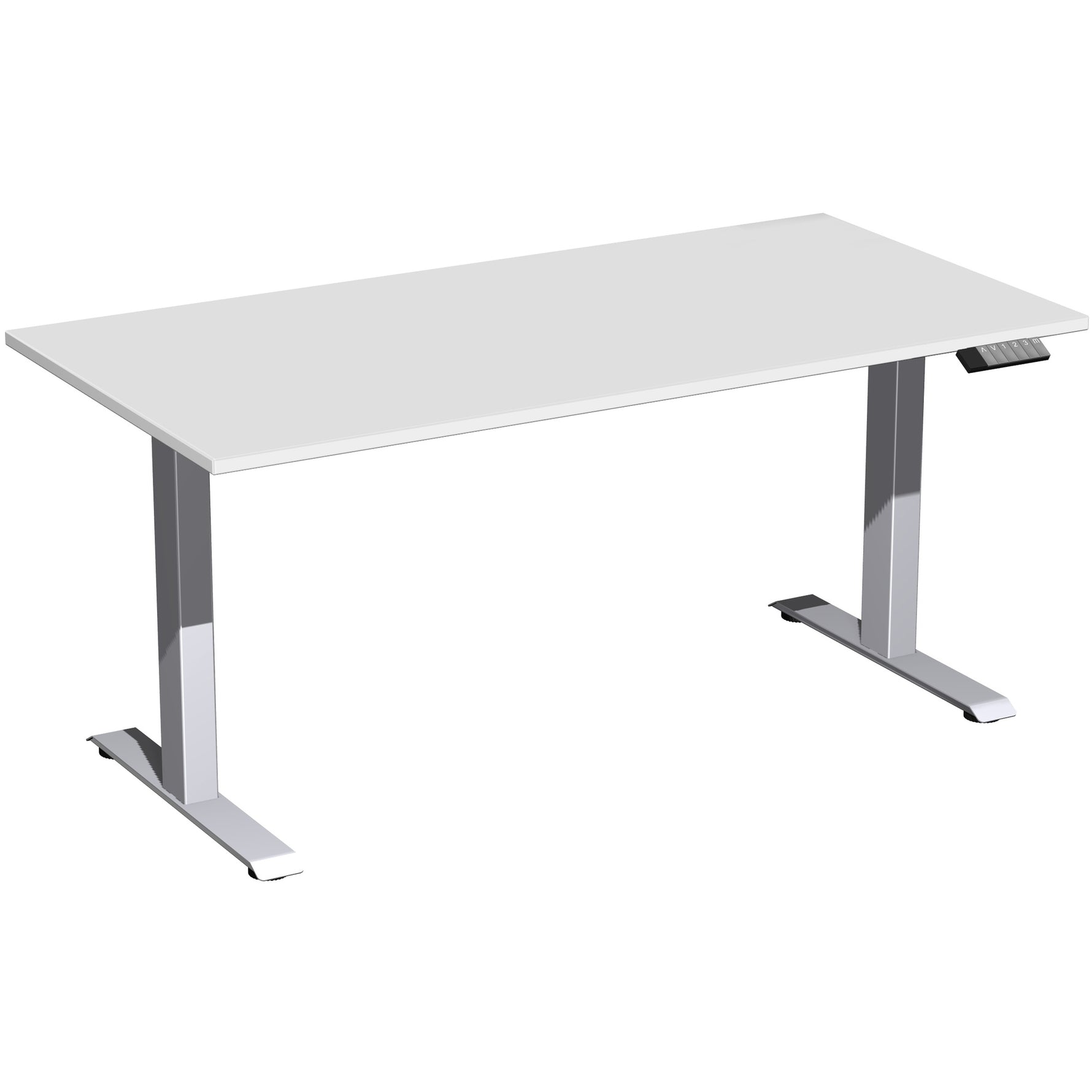 Geramöbel Schreibtisch Elevate Plus 1.600 x 630-1.280 x 800 mm (B x H x T) silber – Produktbild 2