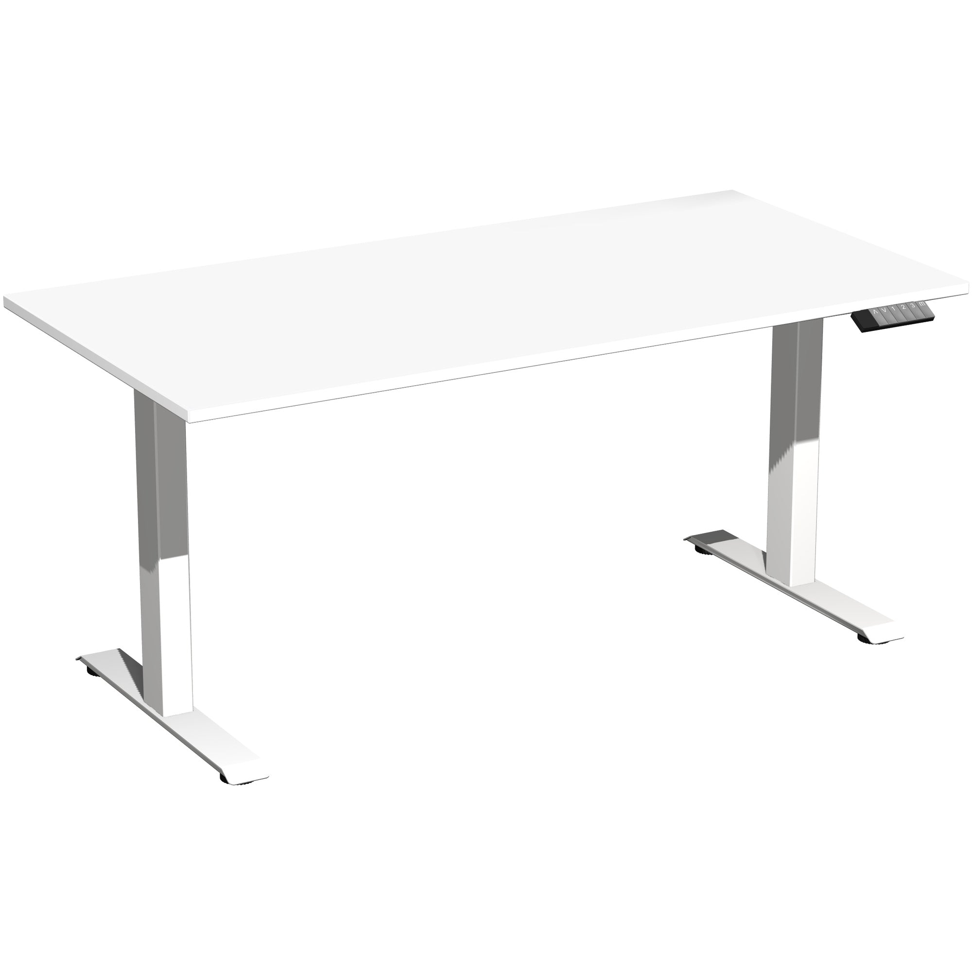Geramöbel Schreibtisch Elevate Basic 1.600 x 730-1.230 x 800 mm (B x H x T) weiß
