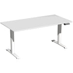Geramöbel Schreibtisch Elevate Basic 1.600 x 730-1.230 x 800 mm (B x H x T) weiß – Produktbild 6
