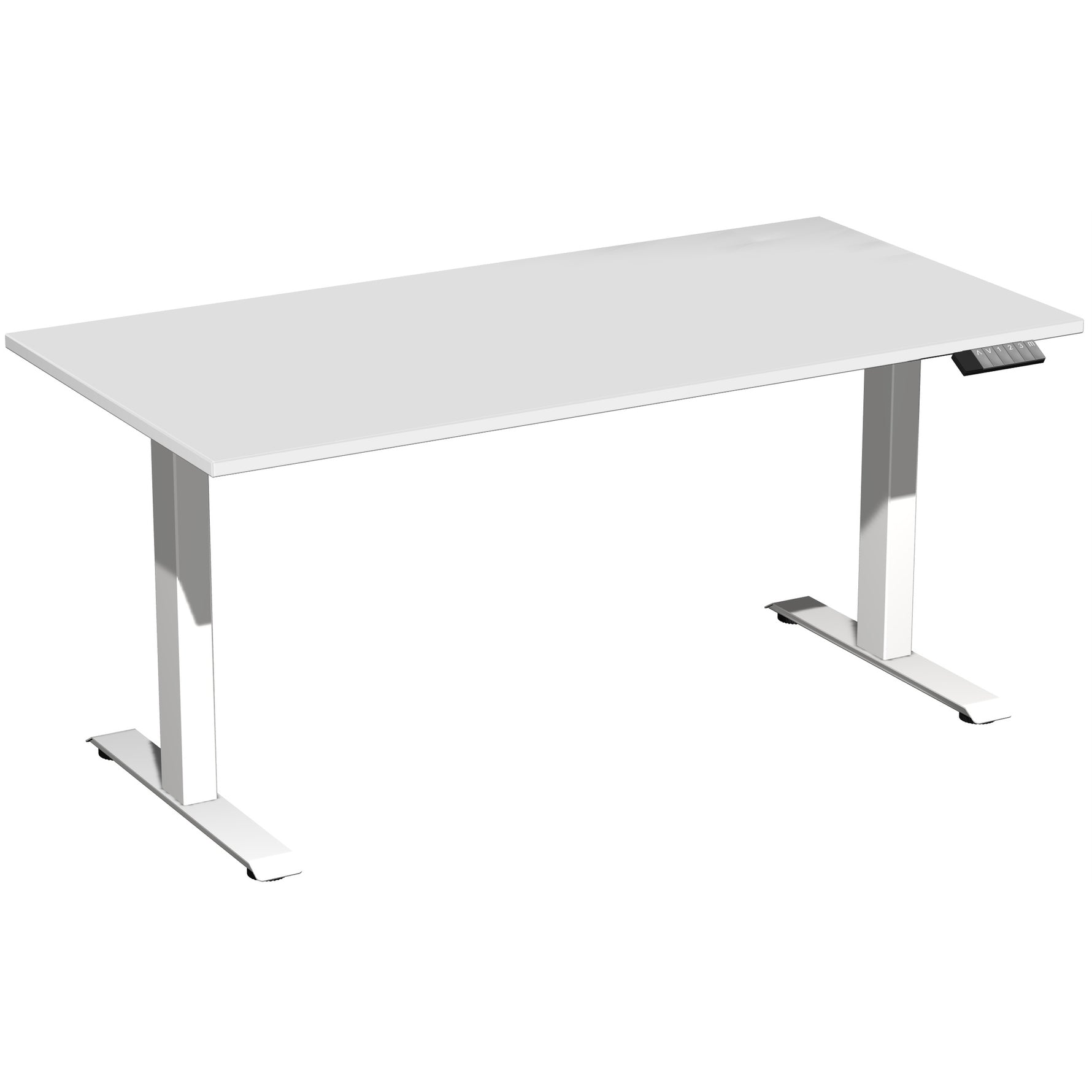 Geramöbel Schreibtisch Elevate Basic 1.600 x 730-1.230 x 800 mm (B x H x T) weiß – Produktbild 6
