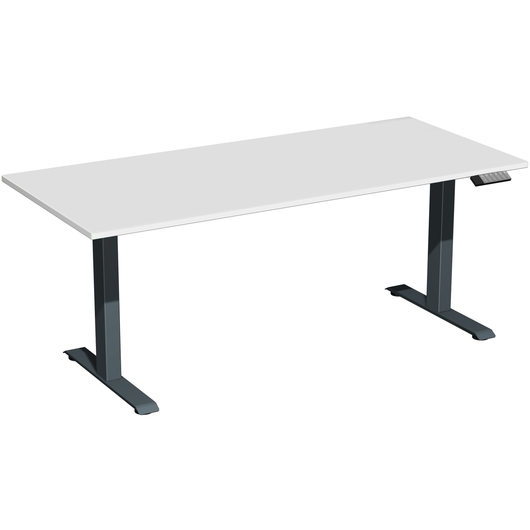 Geramöbel Schreibtisch Elevate Plus 1.800 x 630-1.280 x 800 mm (B x H x T) anthrazit – Produktbild 5