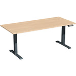 Geramöbel Schreibtisch Elevate Plus 1.800 x 630-1.280 x 800 mm (B x H x T) anthrazit – Produktbild 3
