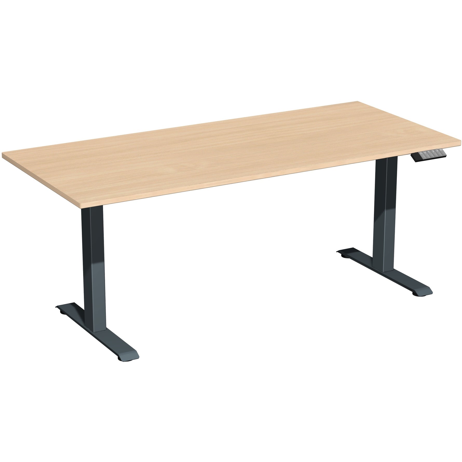 Geramöbel Schreibtisch Elevate Plus 1.800 x 630-1.280 x 800 mm (B x H x T) anthrazit – Produktbild 3