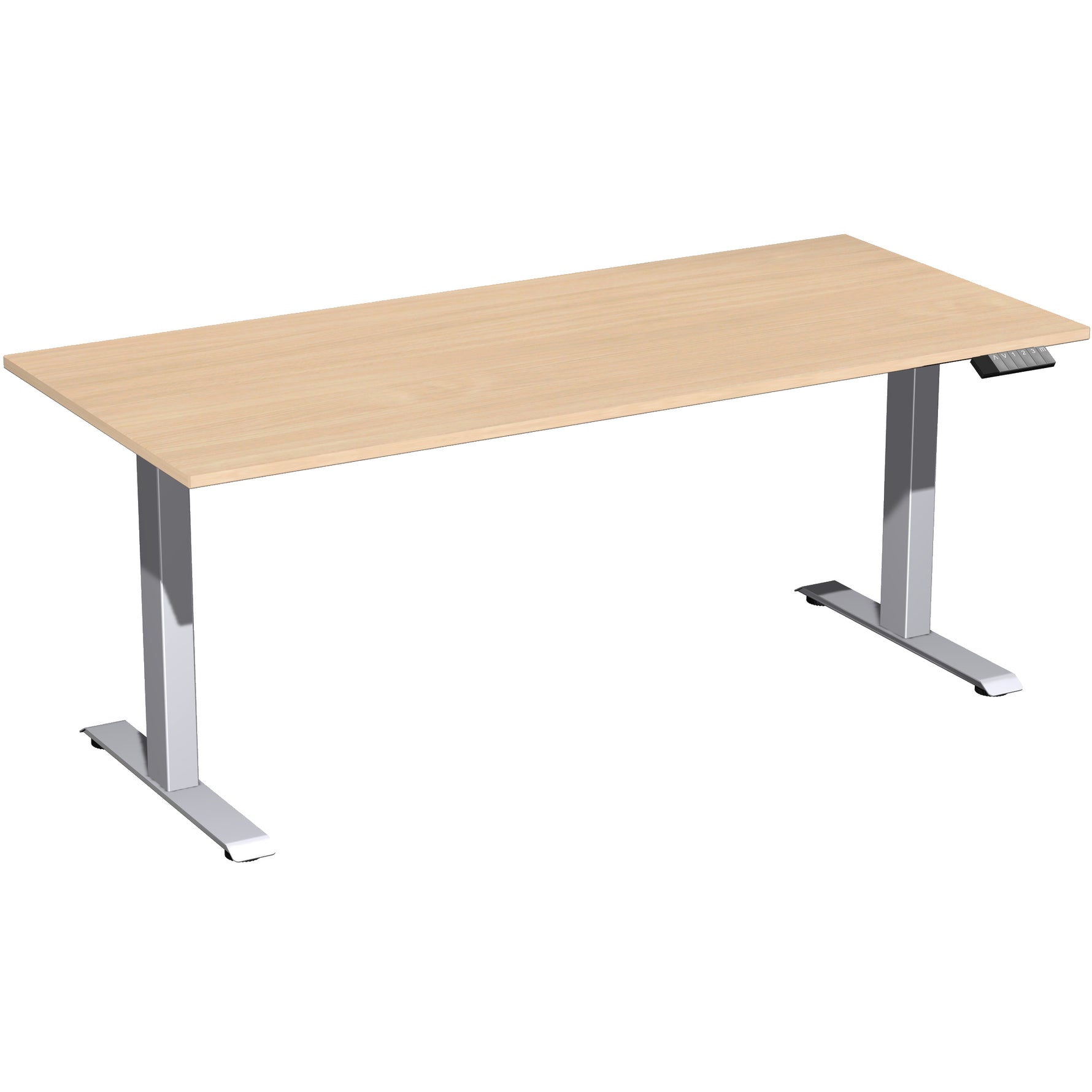 Geramöbel Schreibtisch Elevate Plus 1.800 x 630-1.280 x 800 mm (B x H x T) silber – Produktbild 3