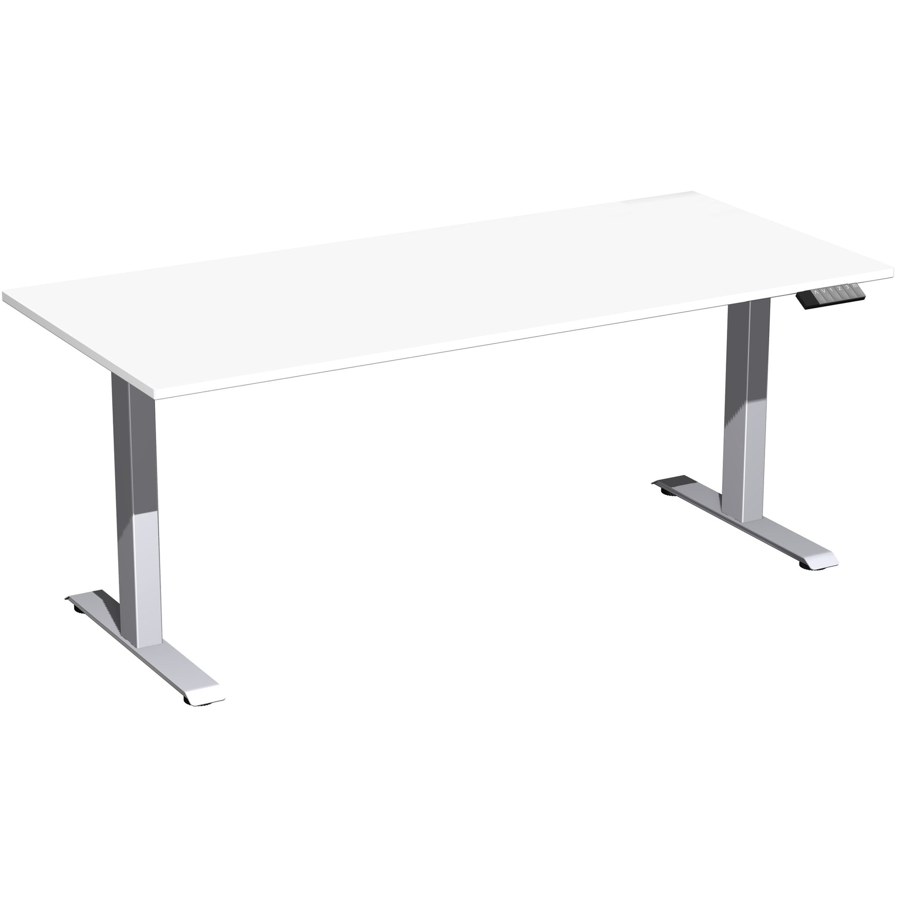 Geramöbel Schreibtisch Elevate Plus 1.800 x 630-1.280 x 800 mm (B x H x T) silber – Produktbild 5