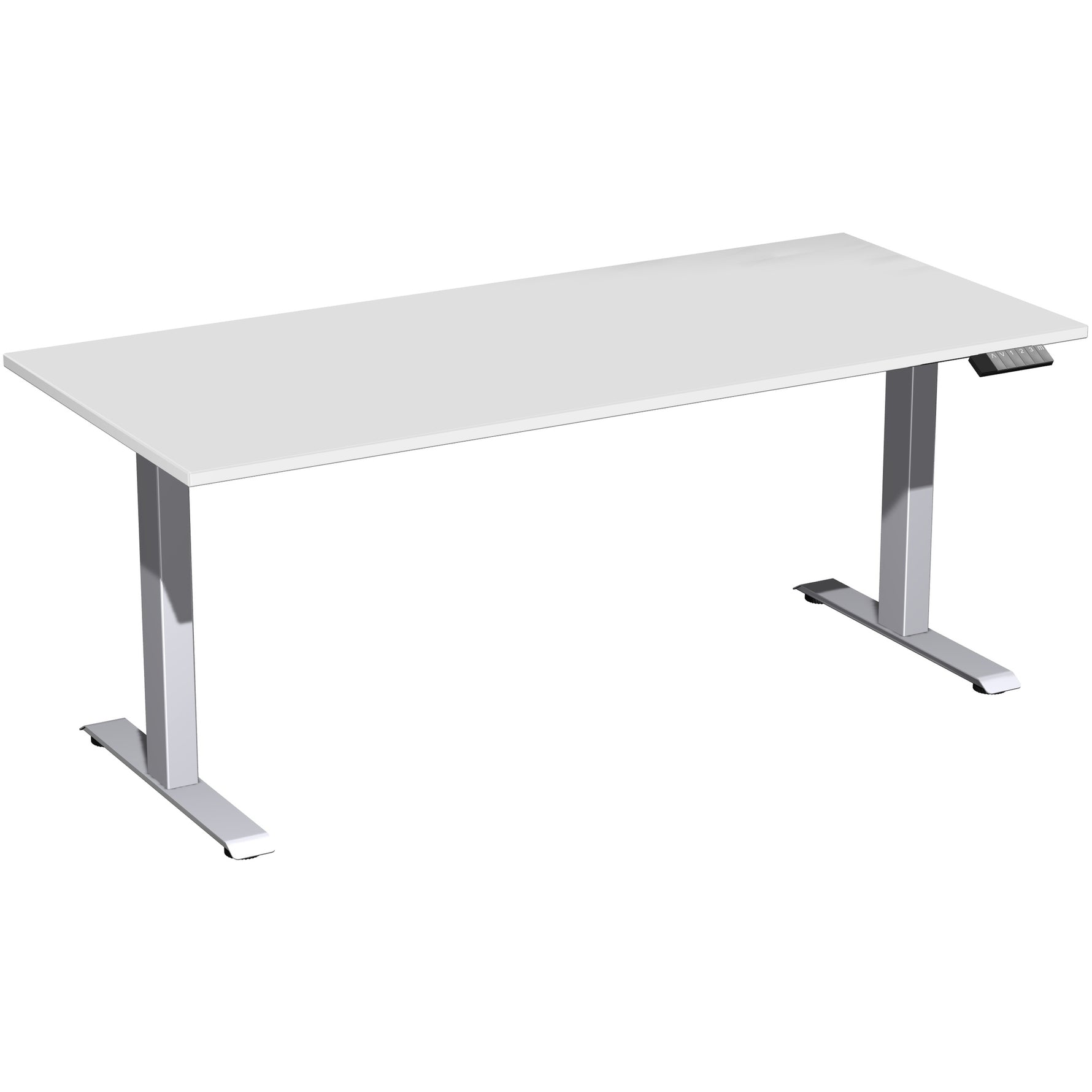 Geramöbel Schreibtisch Elevate Plus 1.800 x 630-1.280 x 800 mm (B x H x T) silber