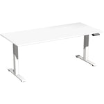 Geramöbel Schreibtisch Elevate Basic 1.800 x 730-1.230 x 800 mm (B x H x T) weiß