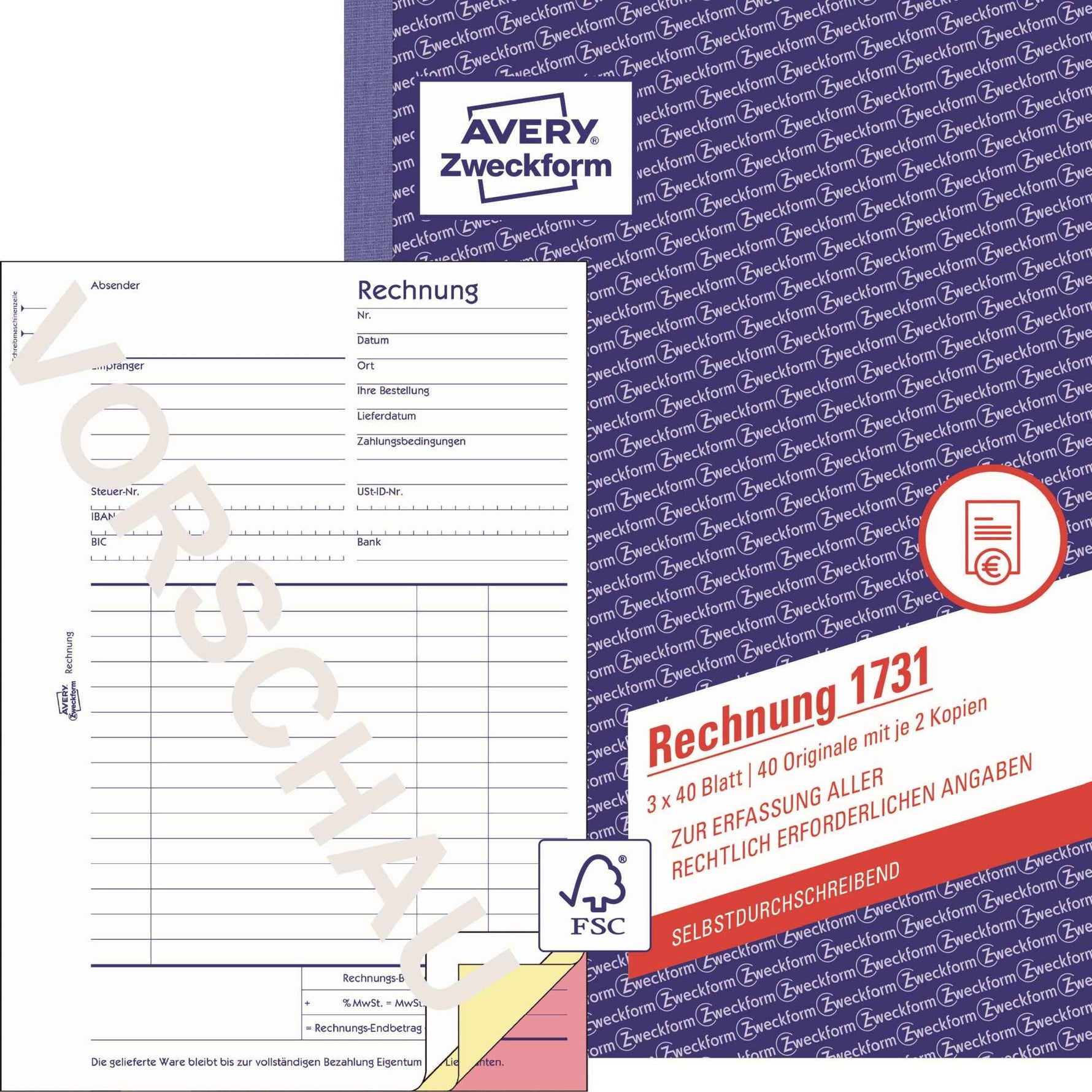 Avery Zweckform Rechnung 1731