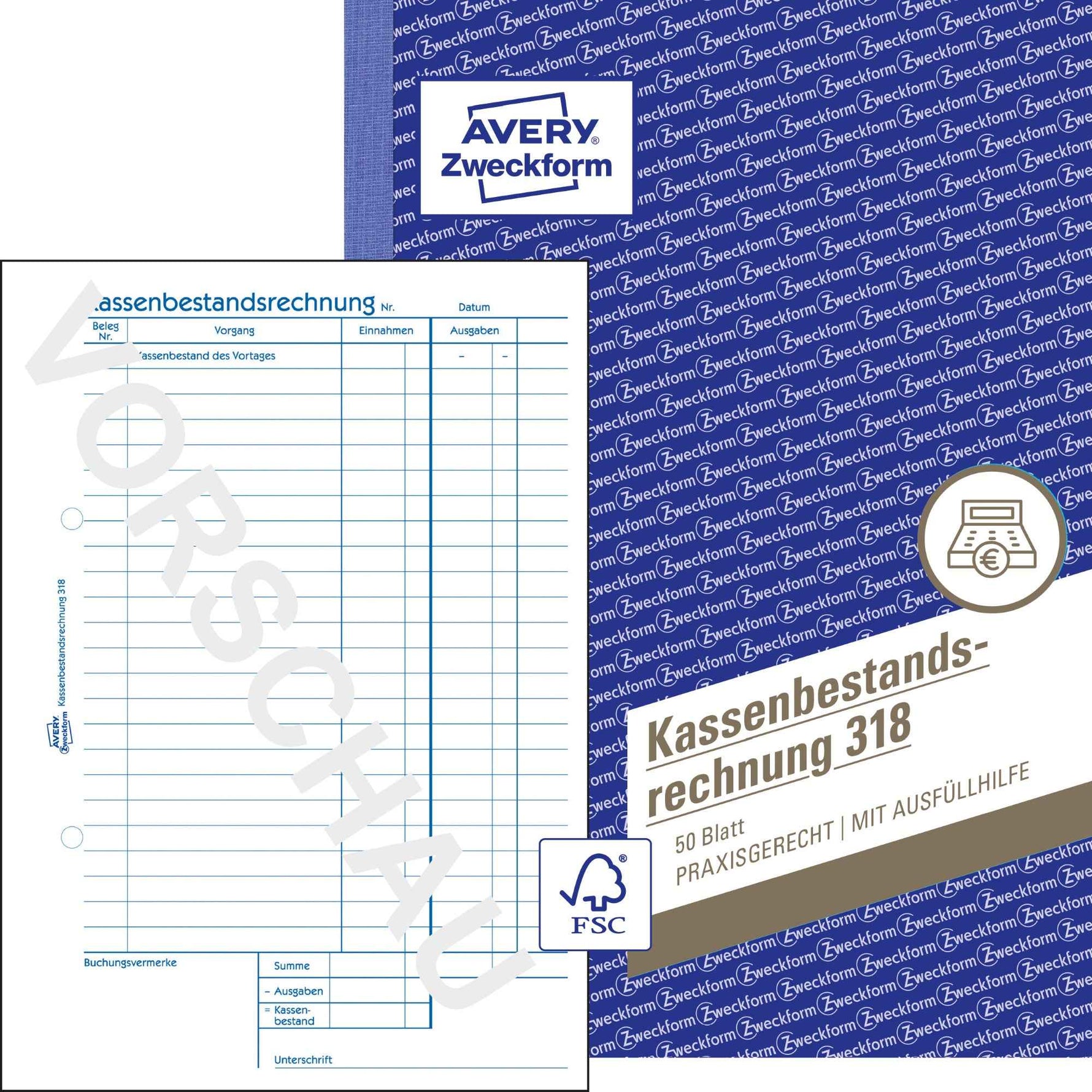 Avery Zweckform Kassenabrechnung 318