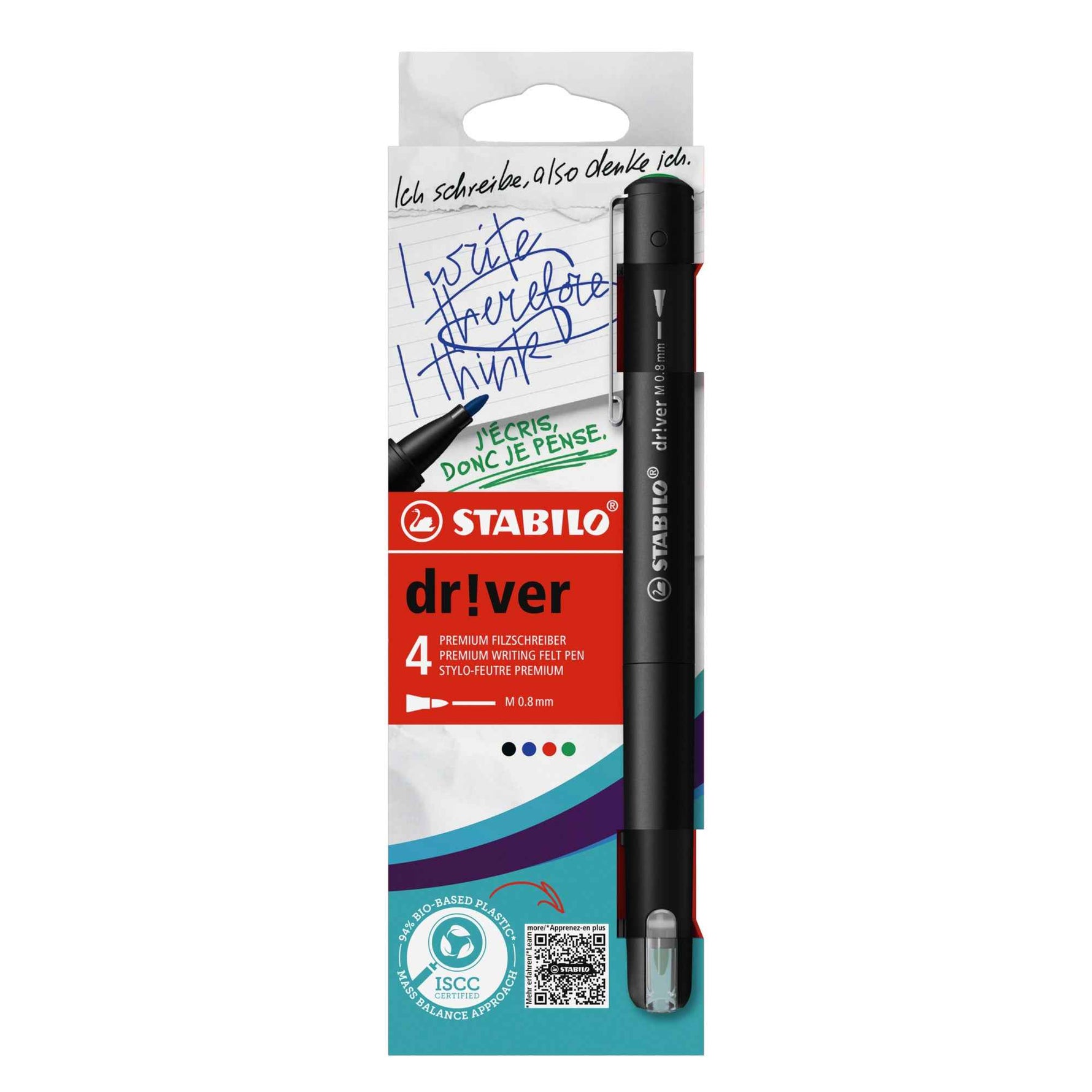 STABILO® Fasermaler dr!ver 4 St./Pack.
