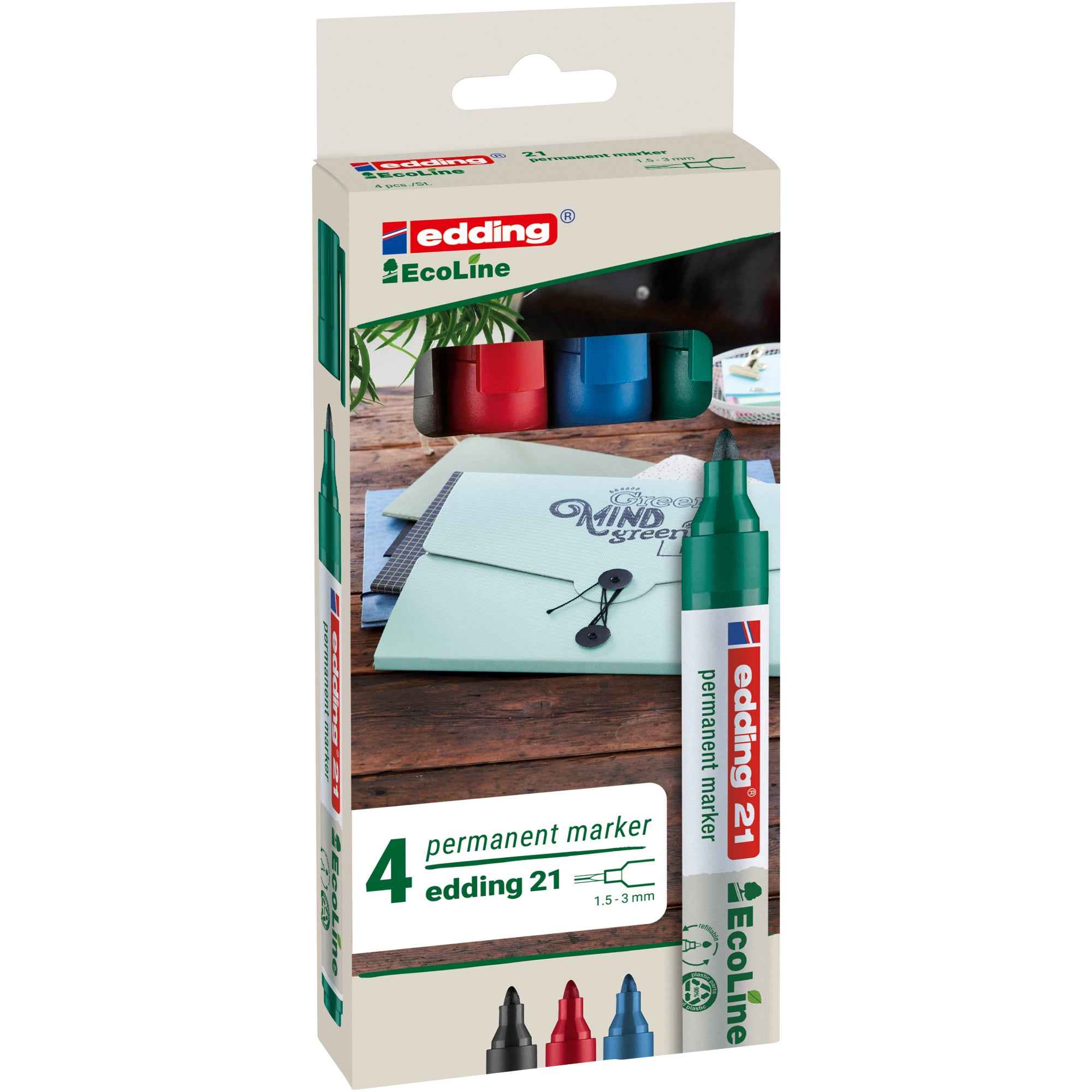 edding Permanentmarker 21 EcoLine 4 St./Pack.