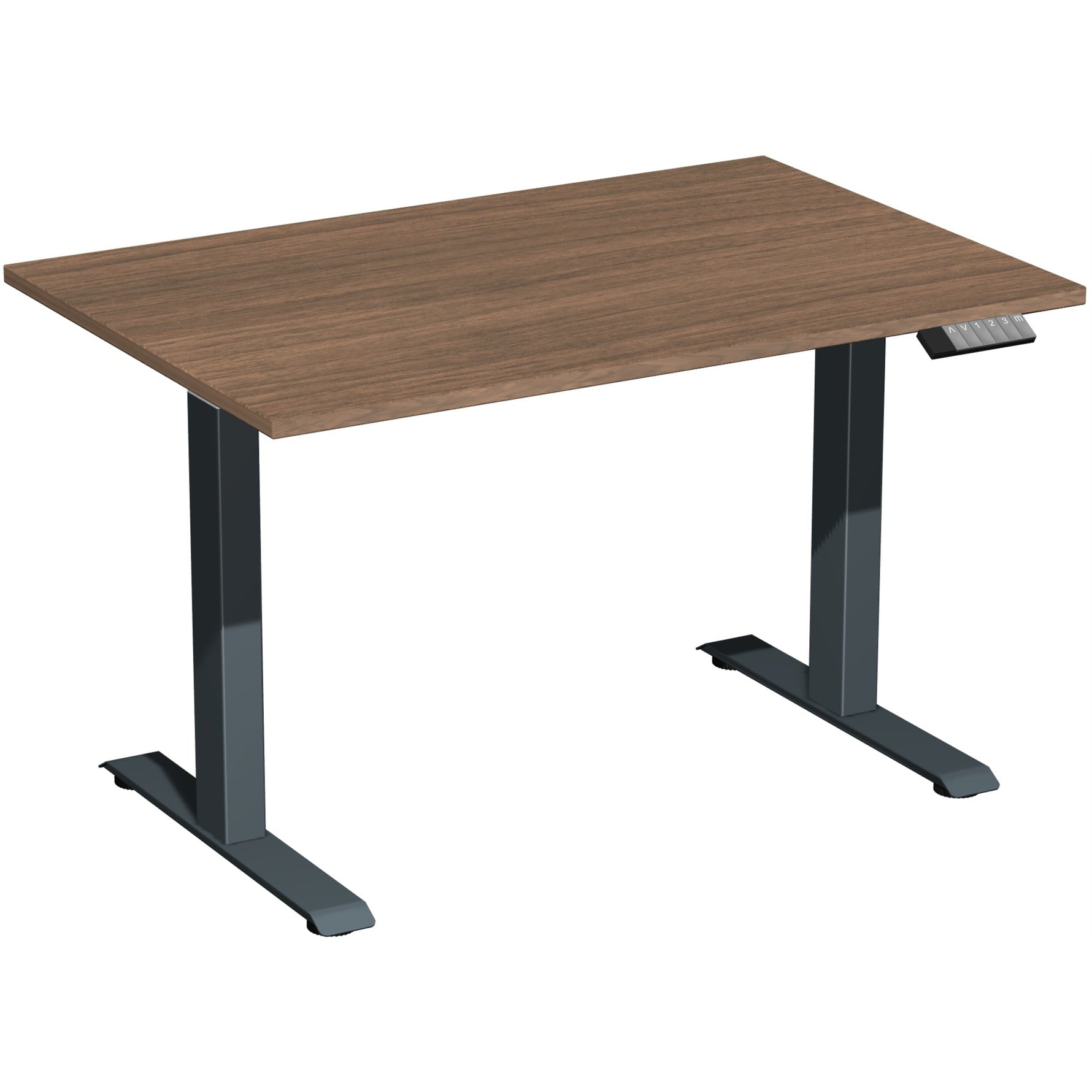 Geramöbel Schreibtisch Elevate Plus 1.200 x 630-1.280 x 800 mm (B x H x T) anthrazit – Produktbild 2