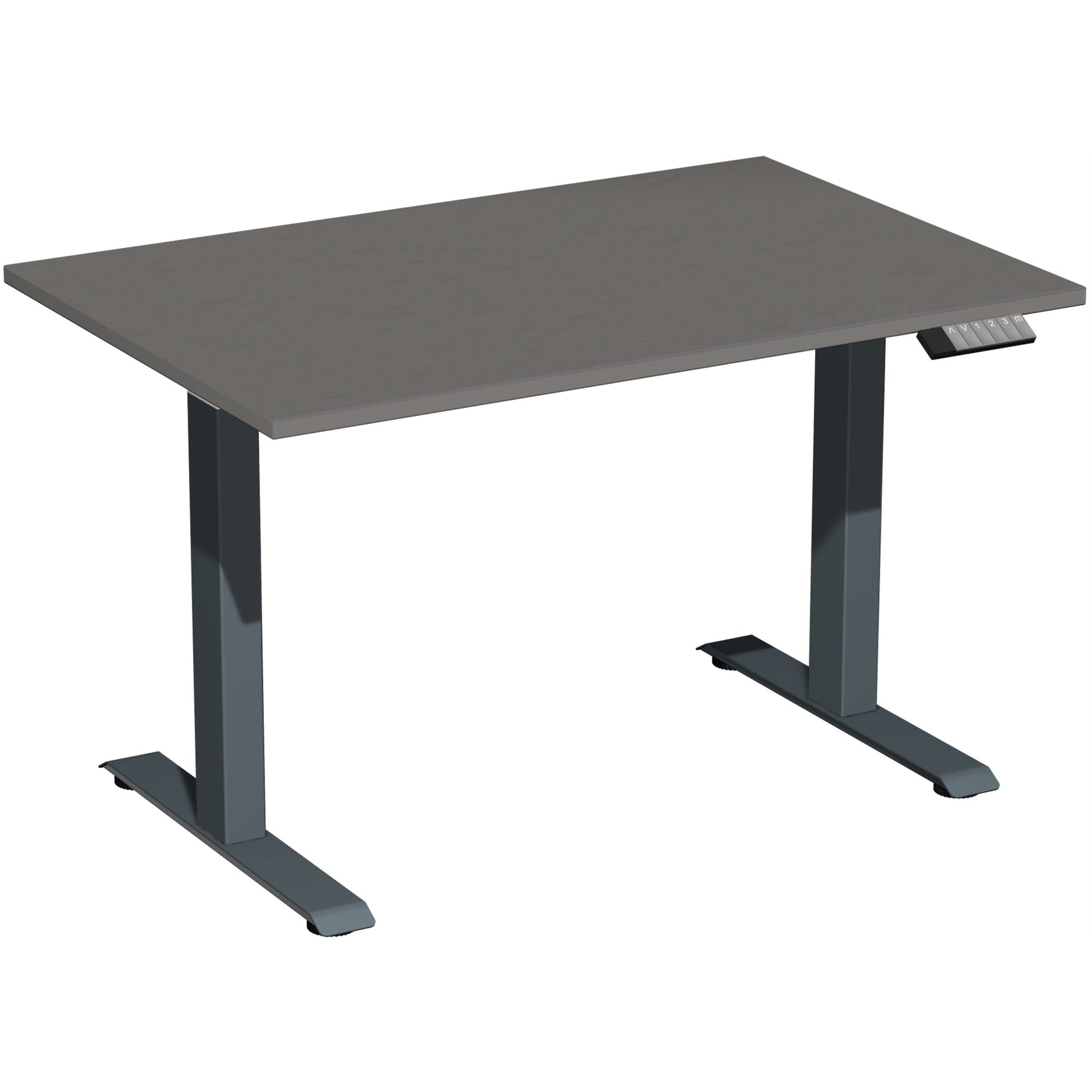 Geramöbel Schreibtisch Elevate Plus 1.200 x 630-1.280 x 800 mm (B x H x T) anthrazit – Produktbild 3