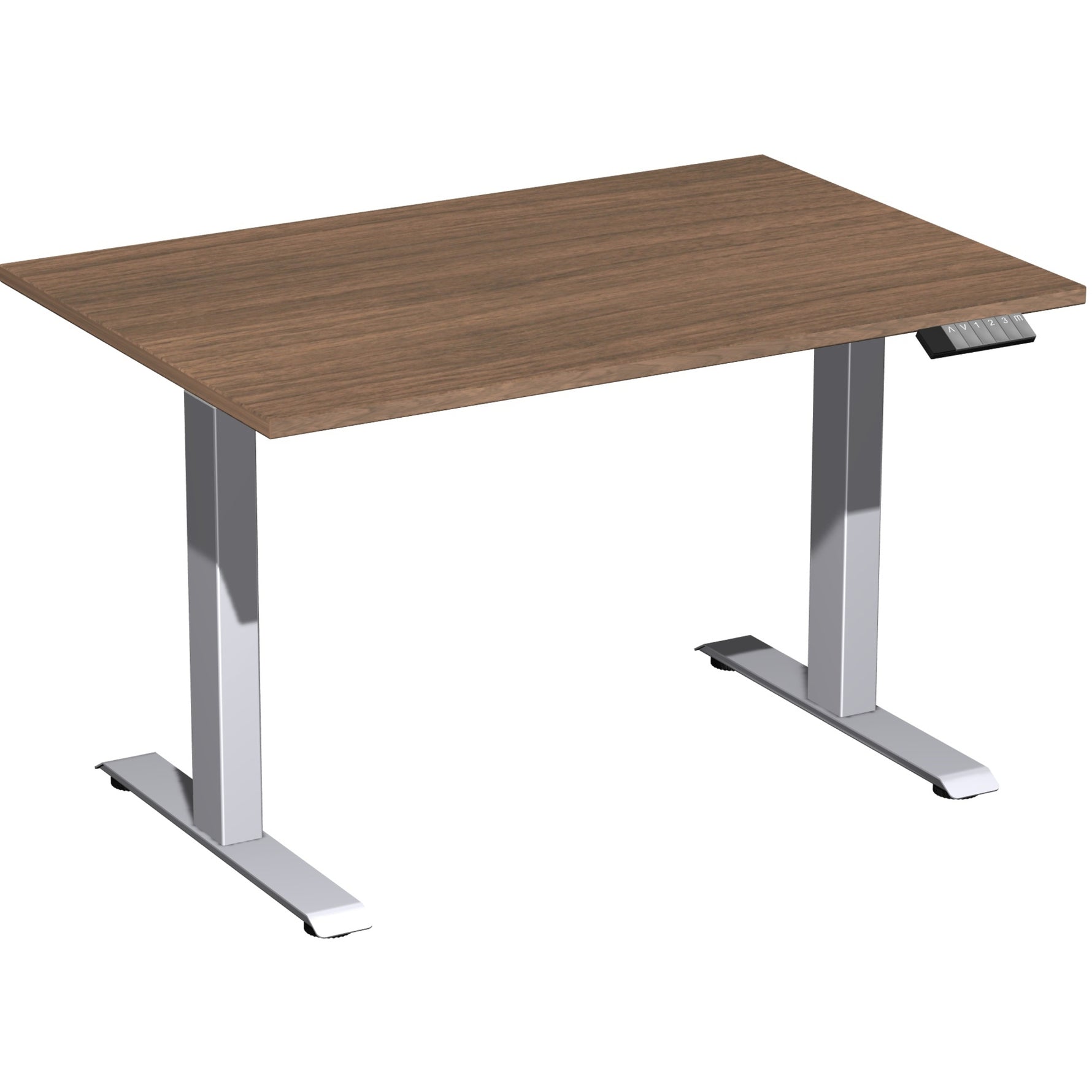 Geramöbel Schreibtisch Elevate Plus 1.200 x 630-1.280 x 800 mm (B x H x T) silber