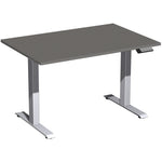 Geramöbel Schreibtisch Elevate Plus 1.200 x 630-1.280 x 800 mm (B x H x T) silber – Produktbild 3