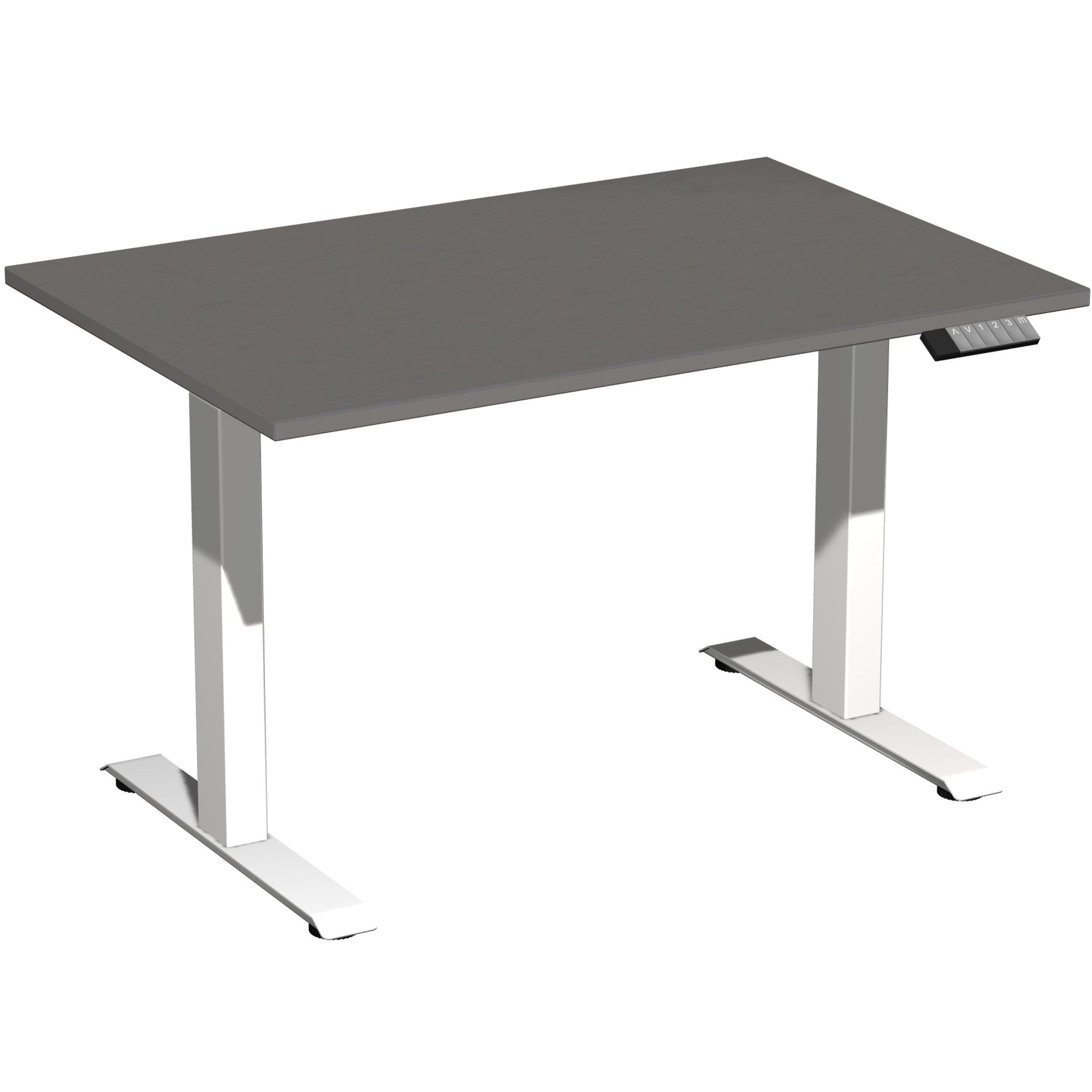 Geramöbel Schreibtisch Elevate Basic 1.200 x 730-1.230 x 800 mm (B x H x T) weiß – Produktbild 4