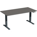 Geramöbel Schreibtisch Elevate Plus 1.600 x 630-1.280 x 800 mm (B x H x T) anthrazit – Produktbild 4