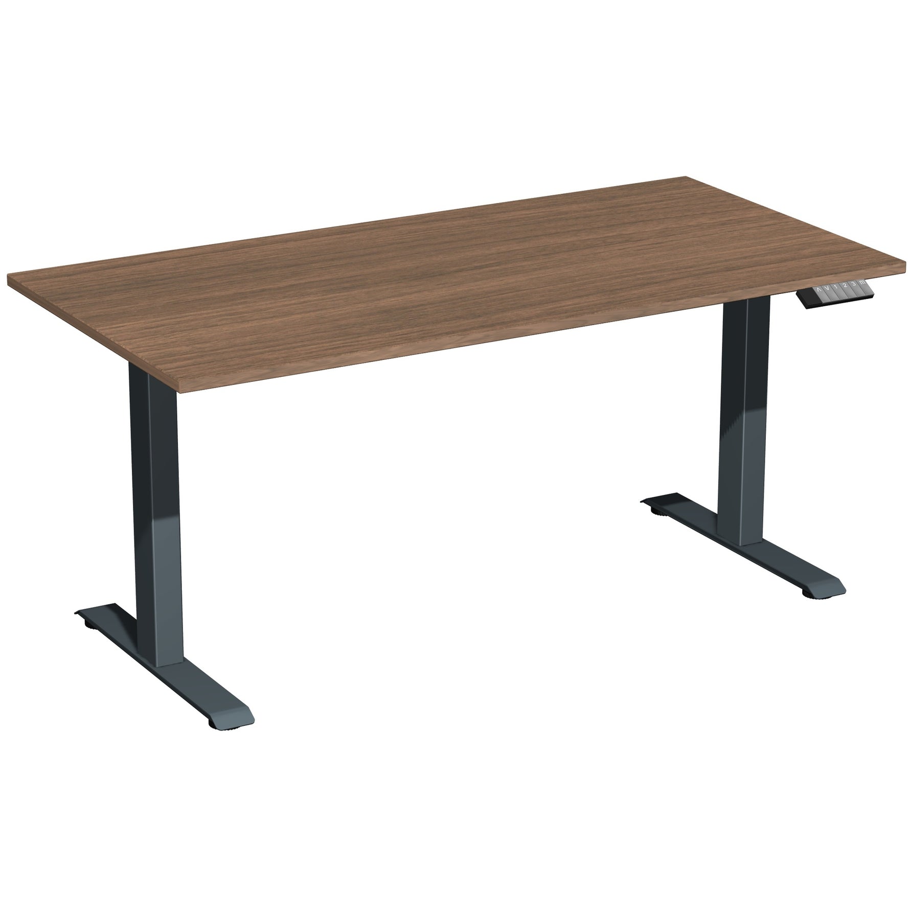 Geramöbel Schreibtisch Elevate Plus 1.600 x 630-1.280 x 800 mm (B x H x T) anthrazit – Produktbild 3