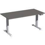 Geramöbel Schreibtisch Elevate Basic 1.600 x 730-1.230 x 800 mm (B x H x T) silber – Produktbild 4