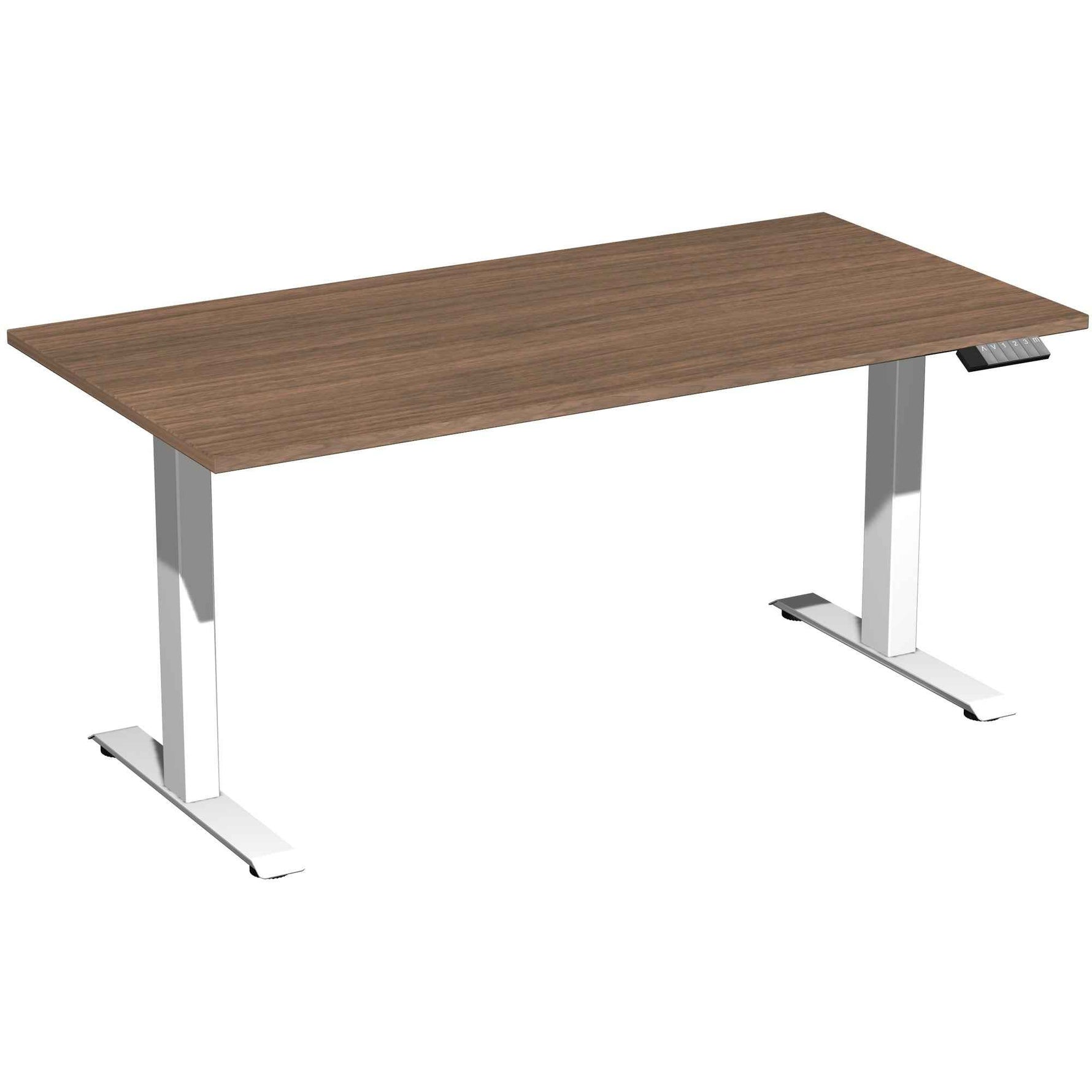 Geramöbel Schreibtisch Elevate Basic 1.600 x 730-1.230 x 800 mm (B x H x T) weiß