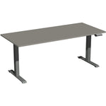 Geramöbel Schreibtisch Elevate Plus 1.800 x 630-1.280 x 800 mm (B x H x T) anthrazit – Produktbild 2