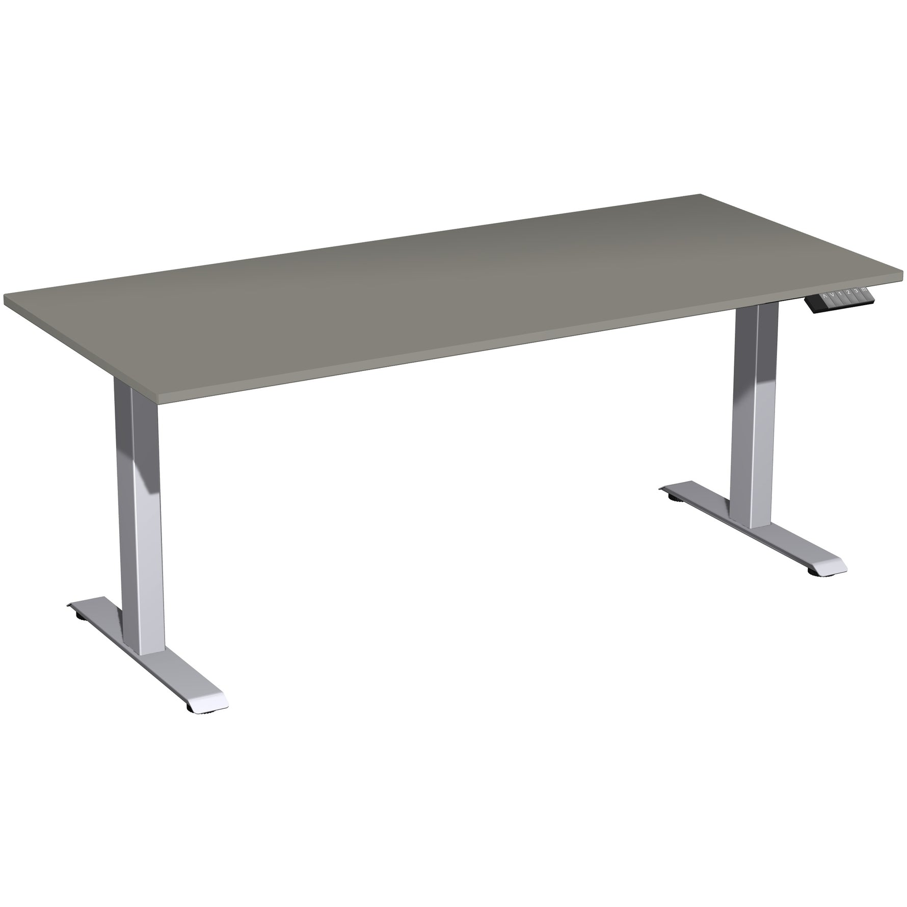 Geramöbel Schreibtisch Elevate Plus 1.800 x 630-1.280 x 800 mm (B x H x T) silber – Produktbild 2