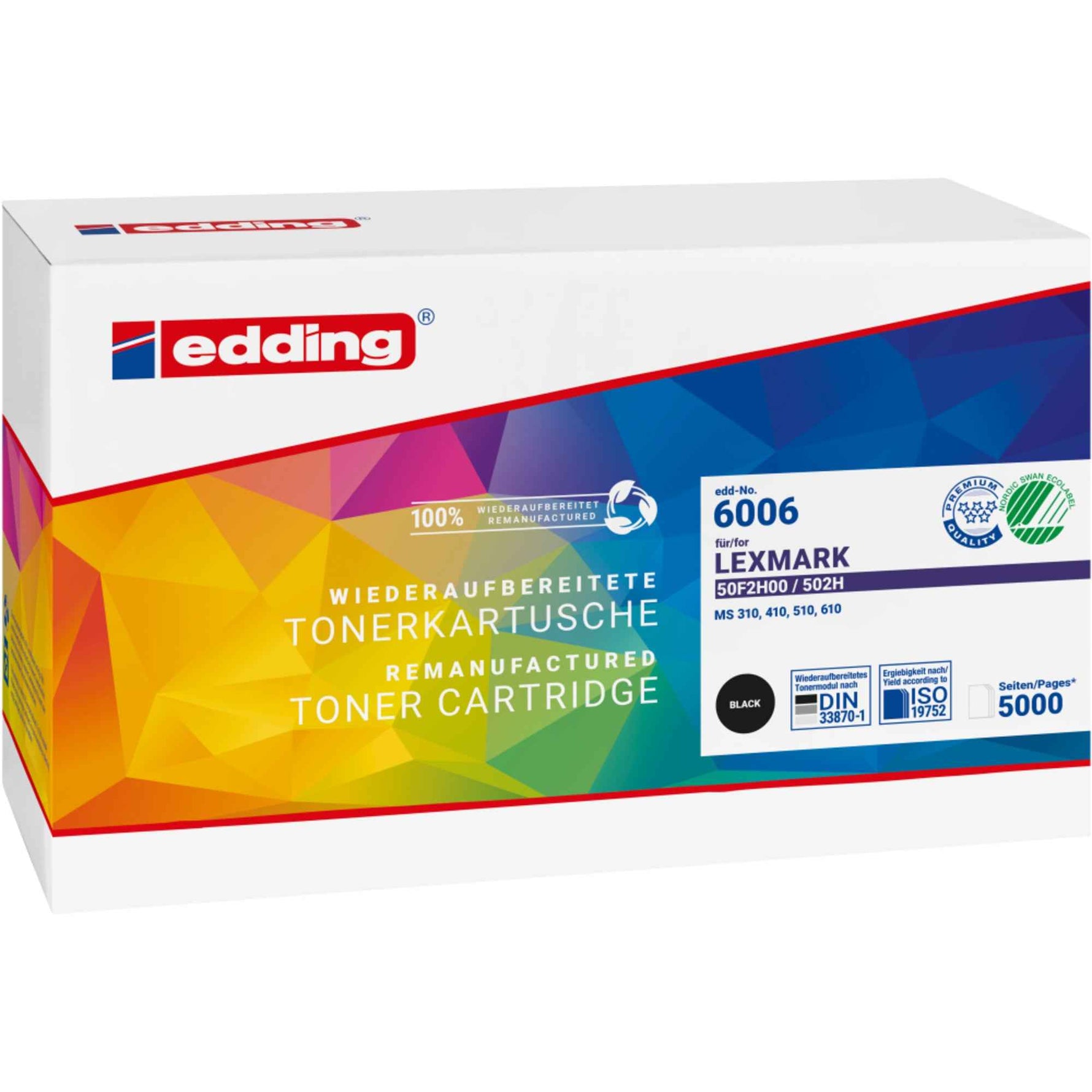 edding Toner Kompatibel mit Lexmark 50F2H00 schwarz