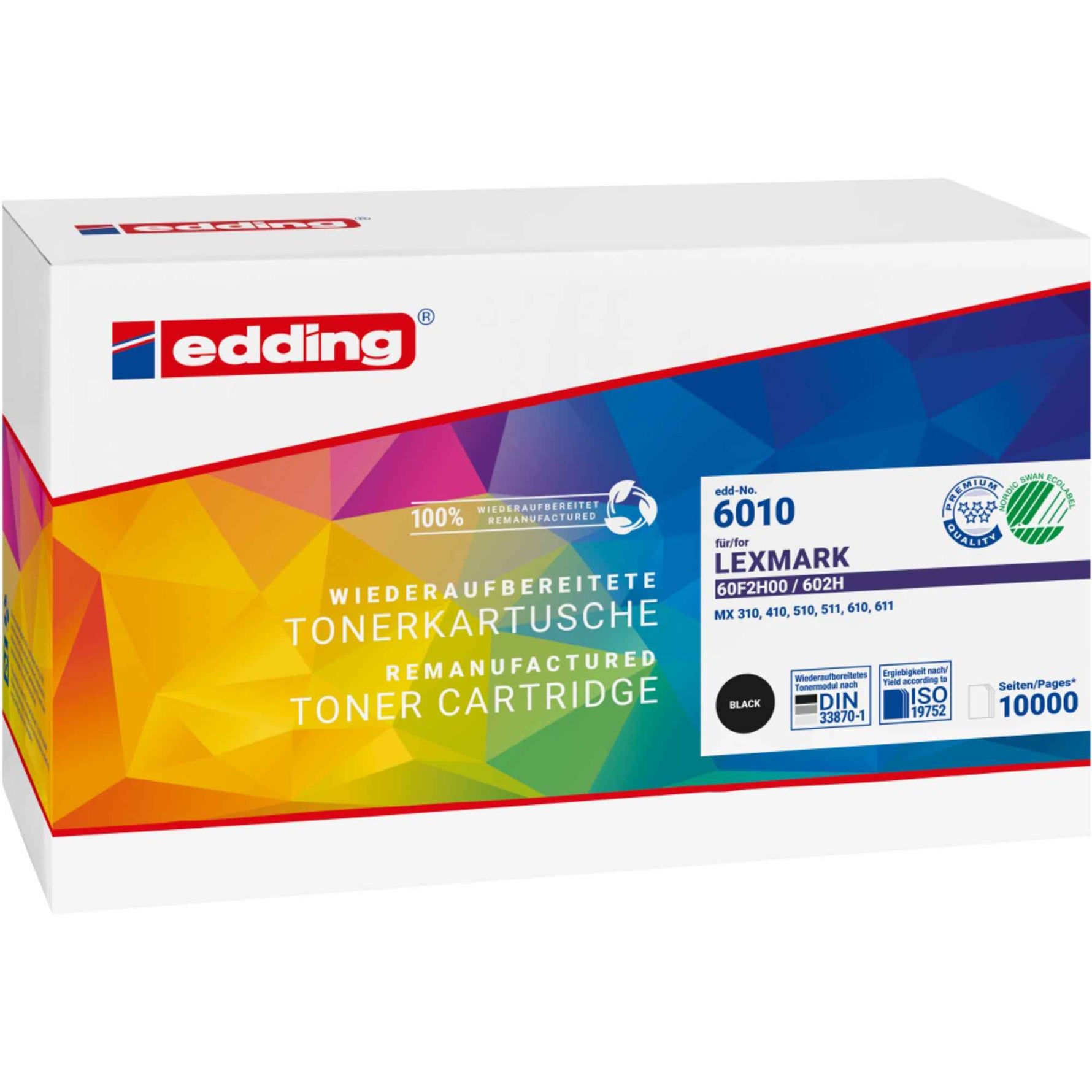 edding Toner Kompatibel mit Lexmark 60F2H00 schwarz