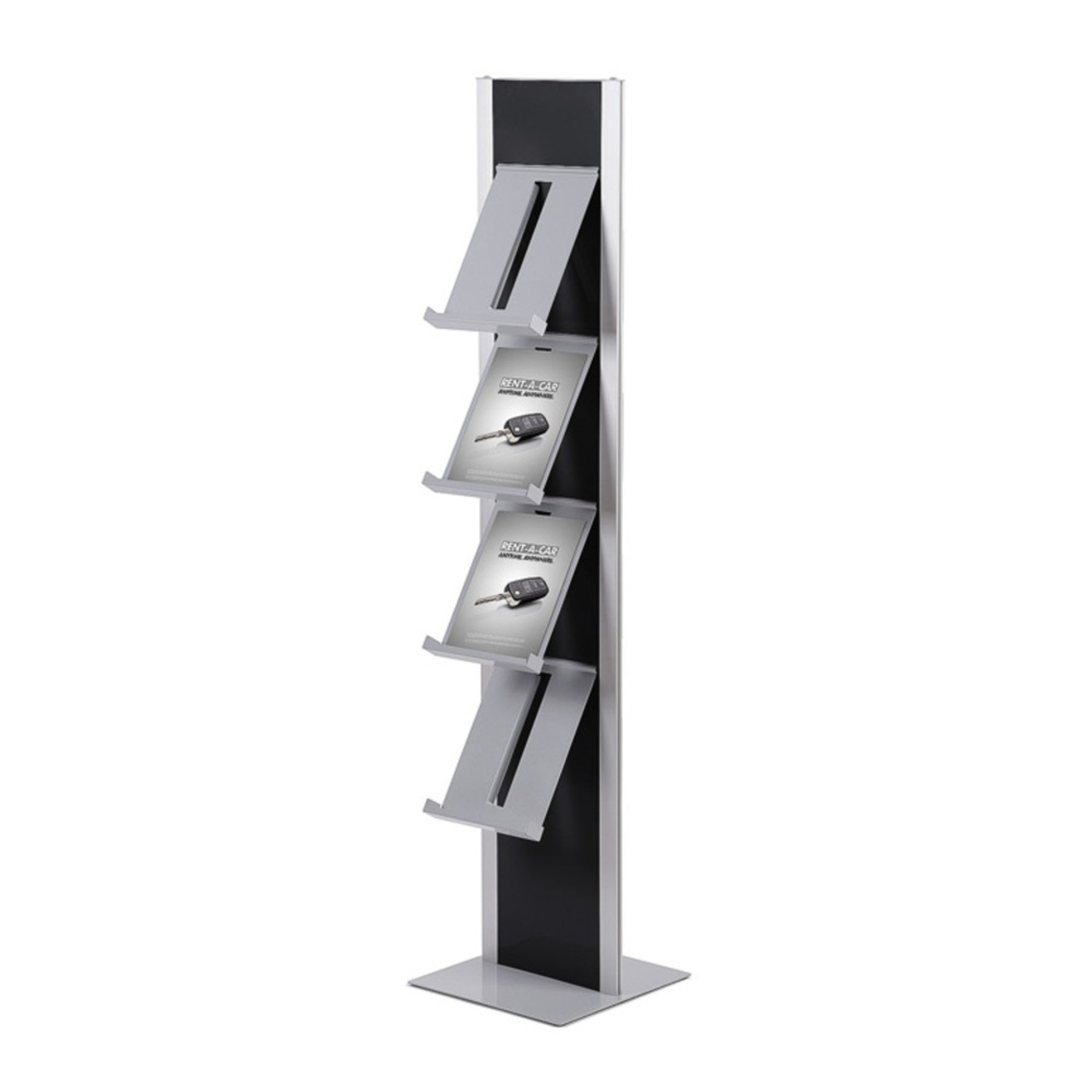 Showdown® Displays Prospektständer Design DIN A4 schwarz/alu - Wiepa Bürofachpartner