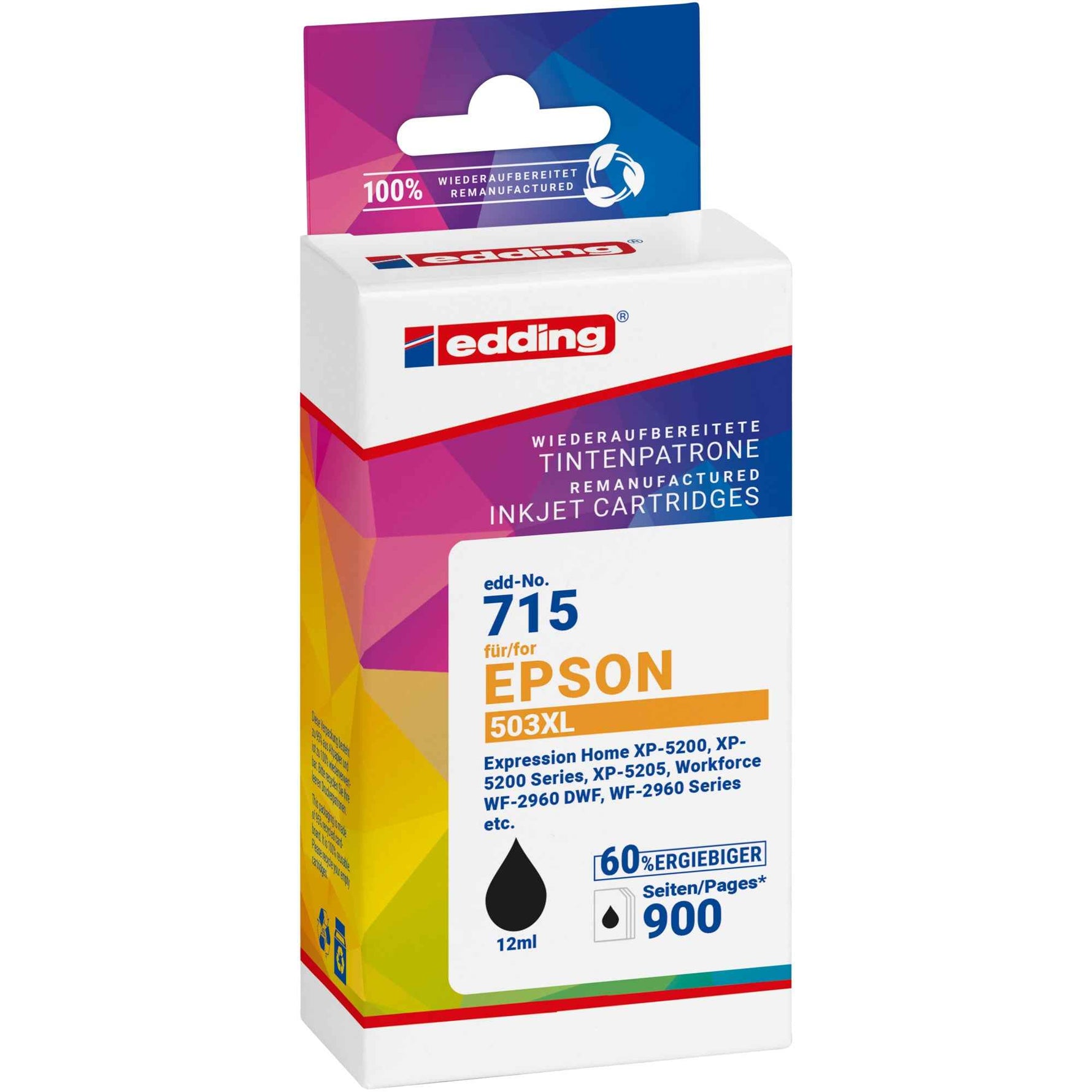 edding Tintenpatrone Kompatibel mit Epson 503XL schwarz