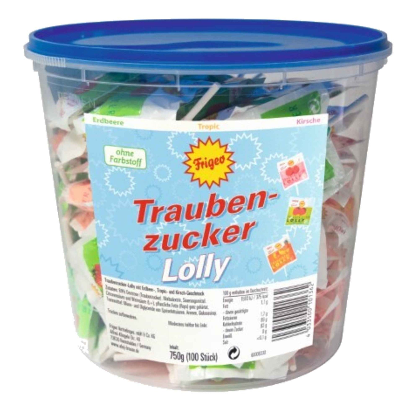 Frigeo Traubenzucker Lolly 100 x 7,5 g/Pack.