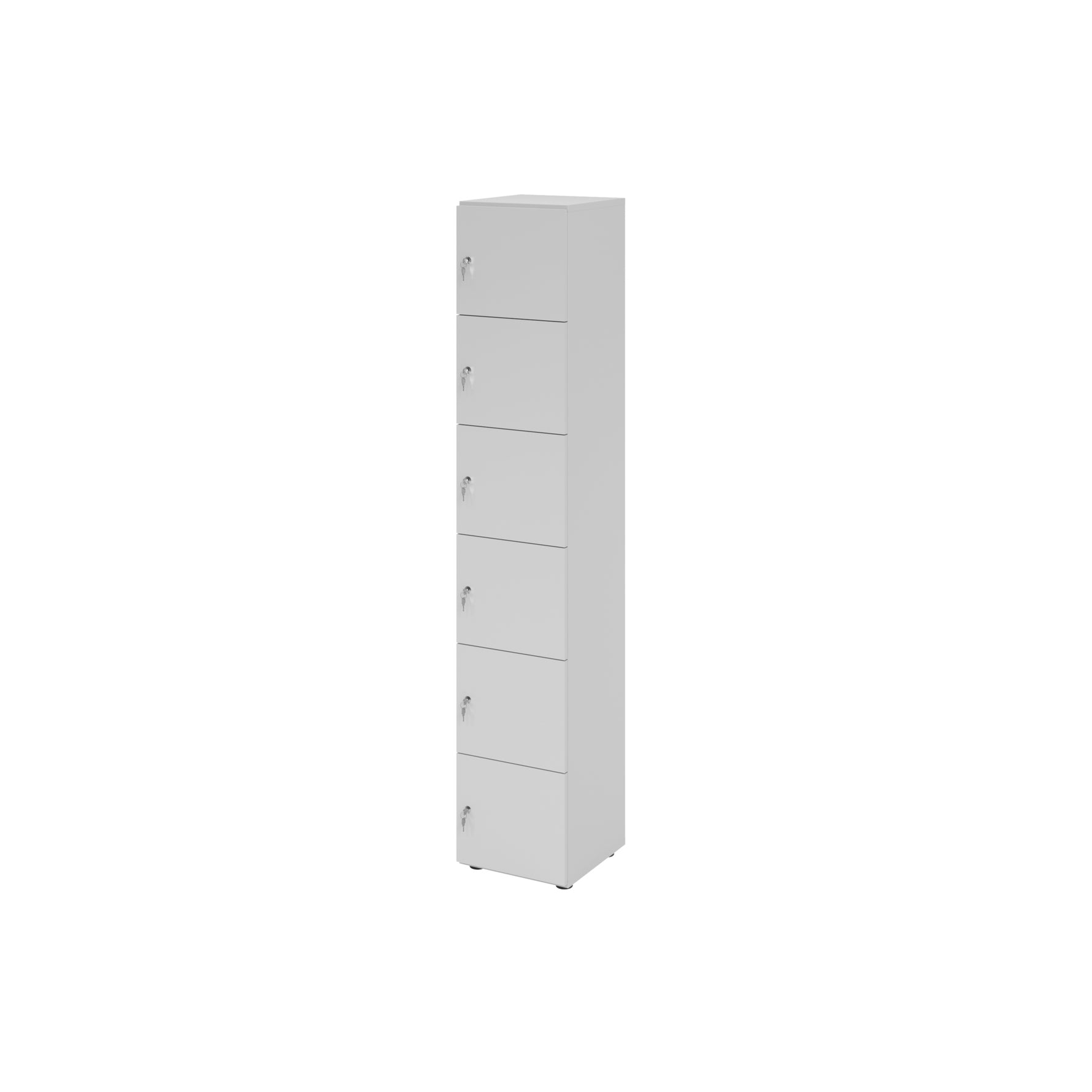 Hammerbacher Schließfachschrank 400 x 2.156 x 420 mm (B x H x T) 6 Fächer grau – Produktbild 3