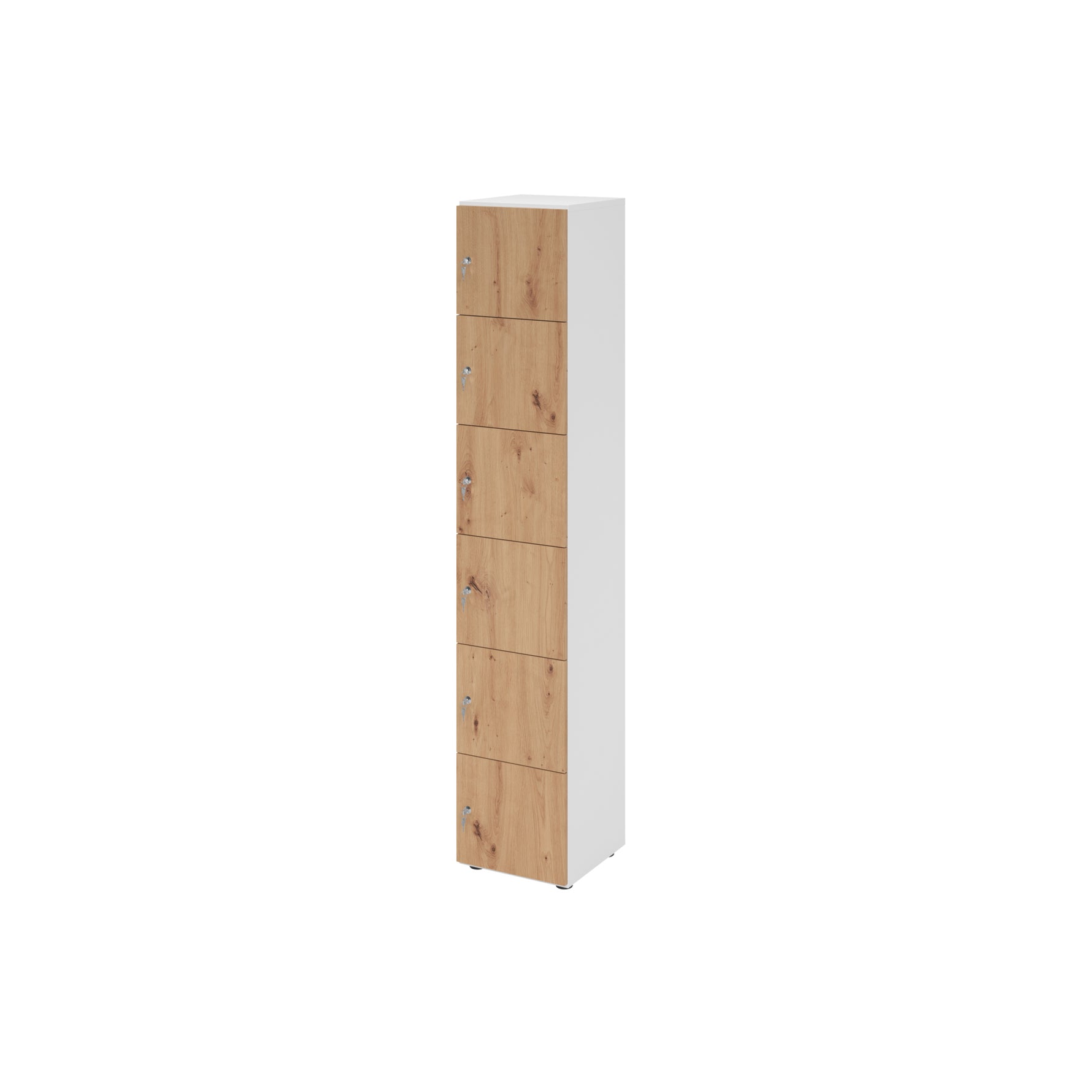 Hammerbacher Schließfachschrank 400 x 2.156 x 420 mm (B x H x T) 6 Fächer asteiche