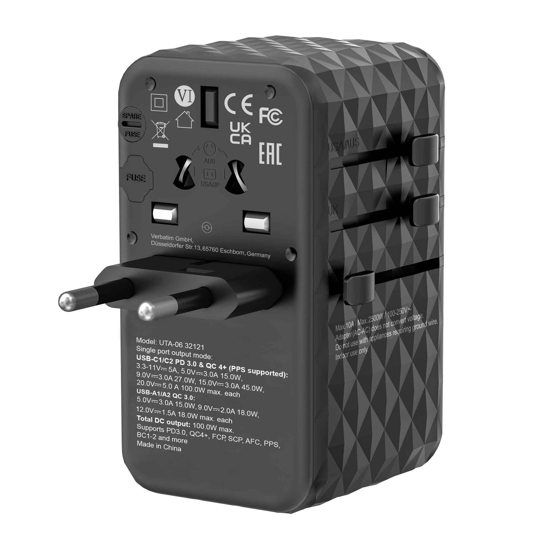 Verbatim Reisenetzteil GaN III UTA-06 100 W