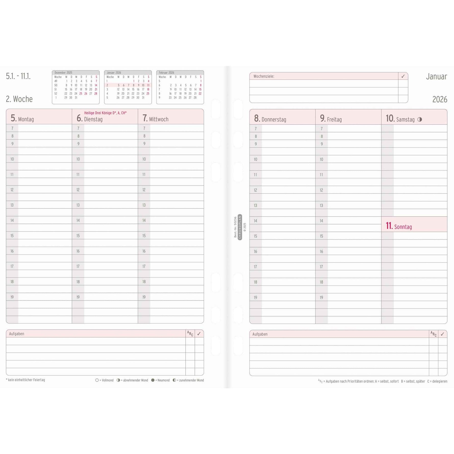 Chronoplan Einlage Kalender 2026
